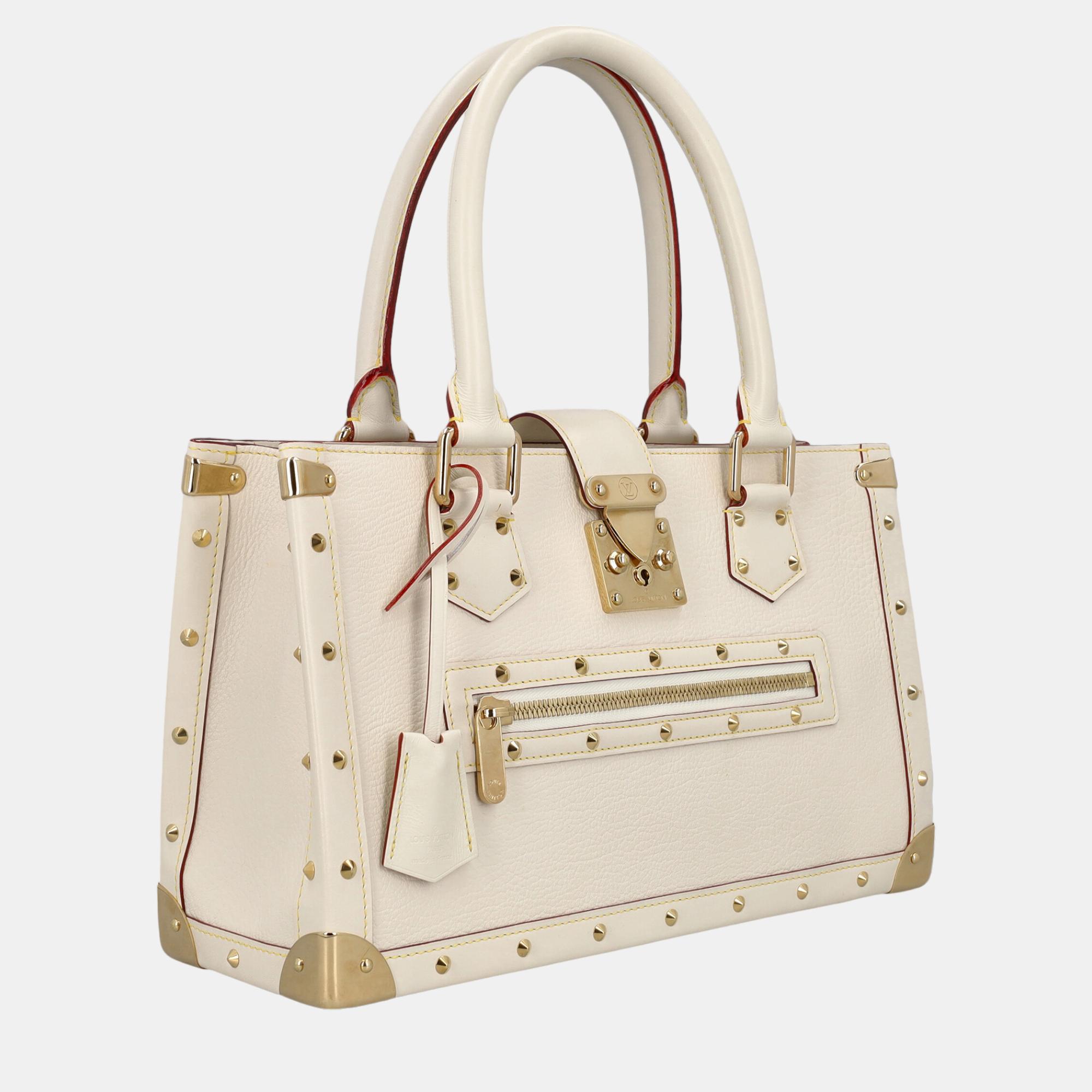 

Louis Vuitton Women's Leather Tote Bag - White