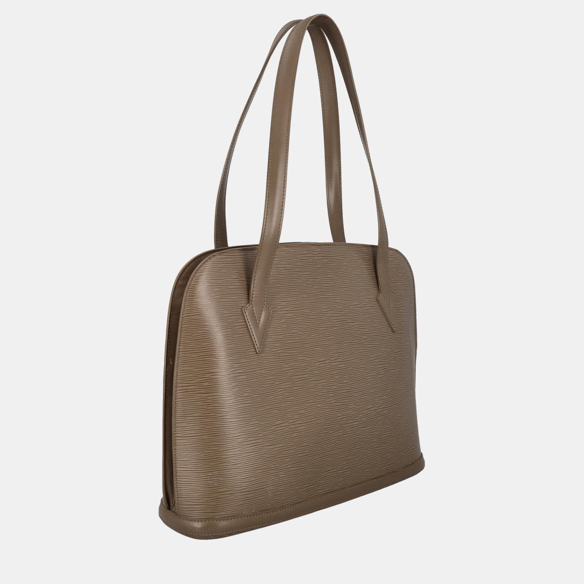 

Louis Vuitton Women's Leather Tote Bag - Grey