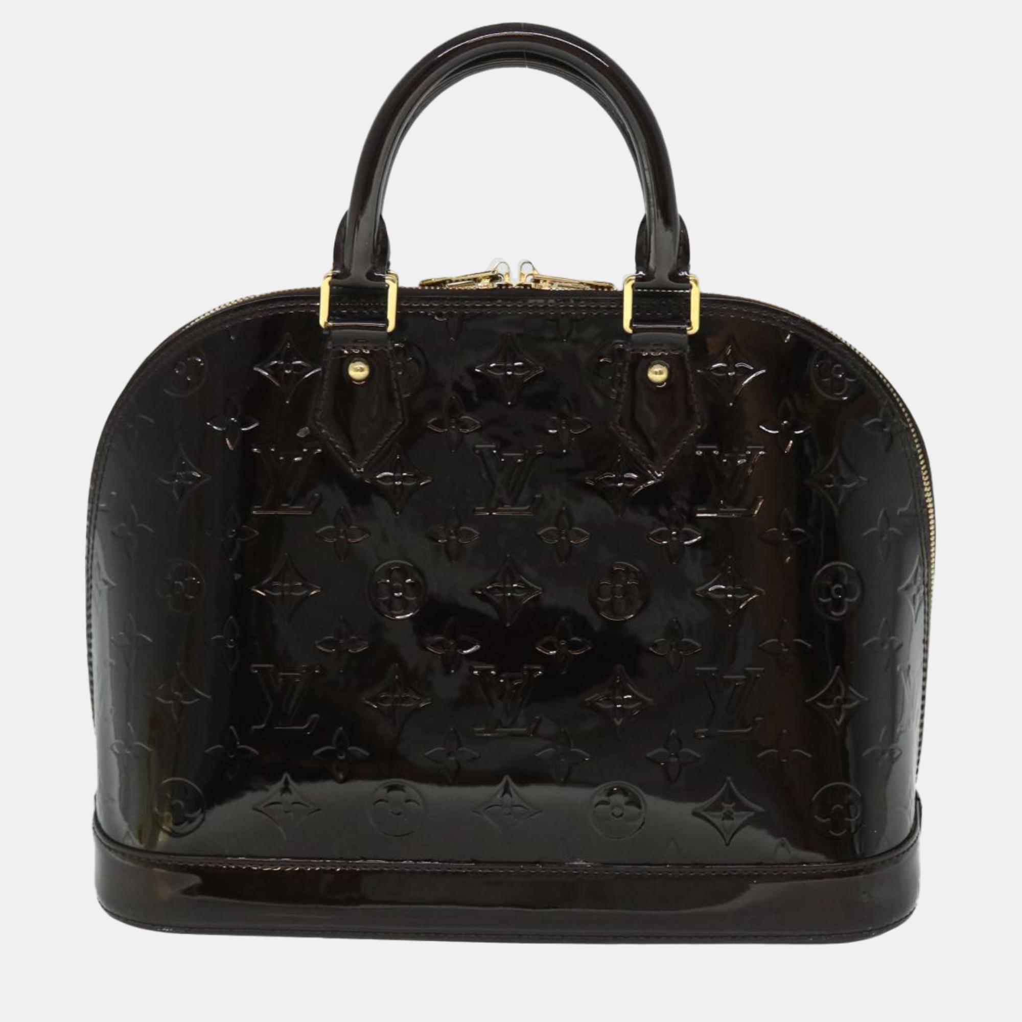 

Louis Vuitton Brown vernis Alma bag, Burgundy