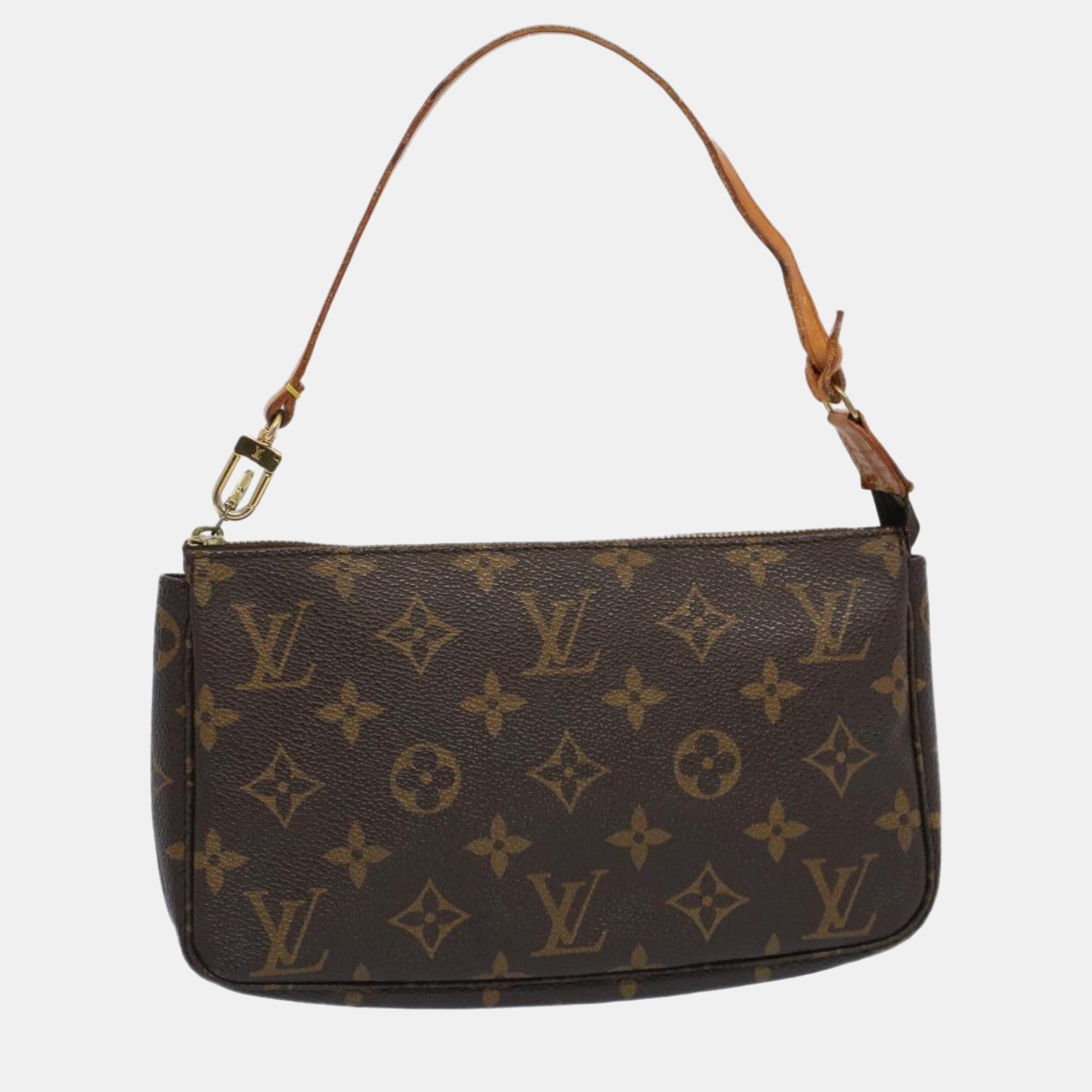 

Louis Vuitton Monogram Canvas Pochette Accessoires Bag, Brown