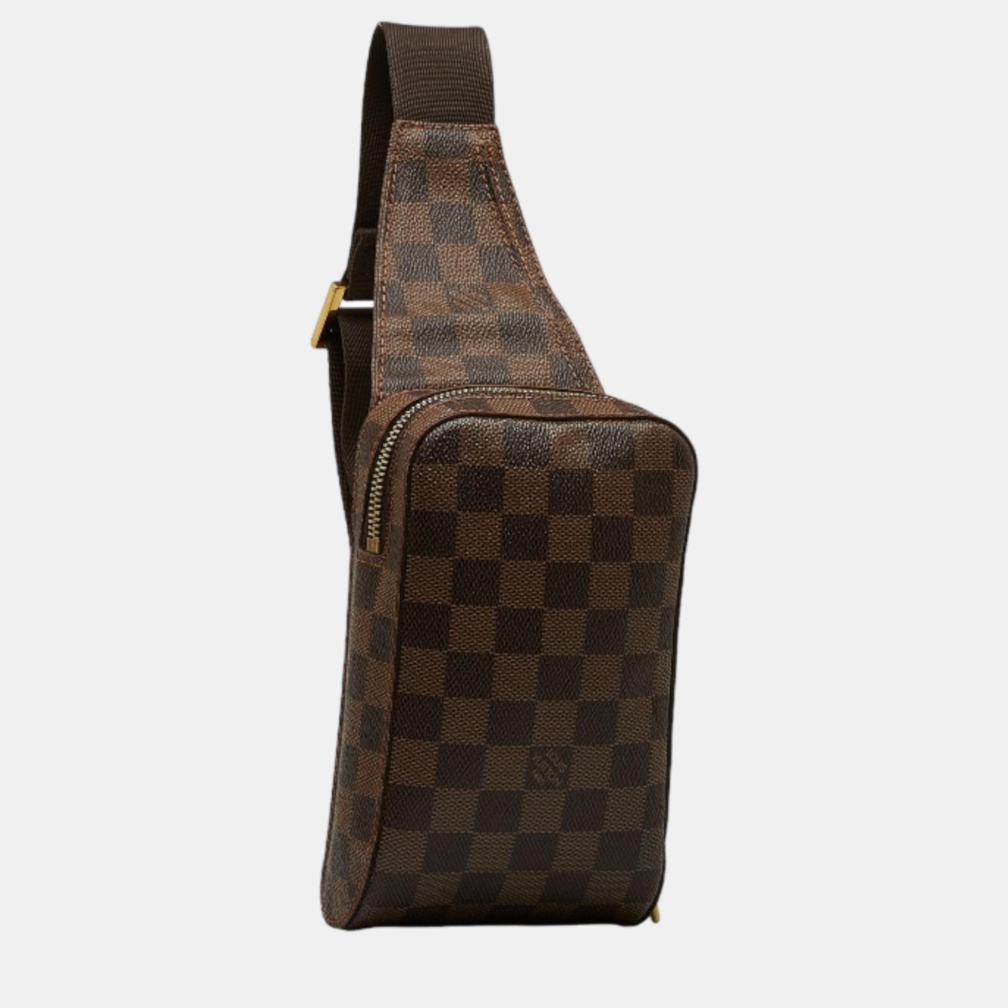 

Louis Vuitton Brown Canvas Damier Ebene Geronimos