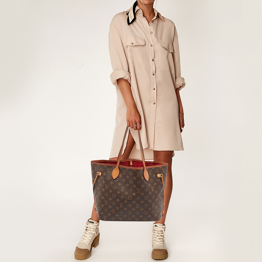 

Louis Vuitton Monogram Canvas Neverfull MM Bag, Brown