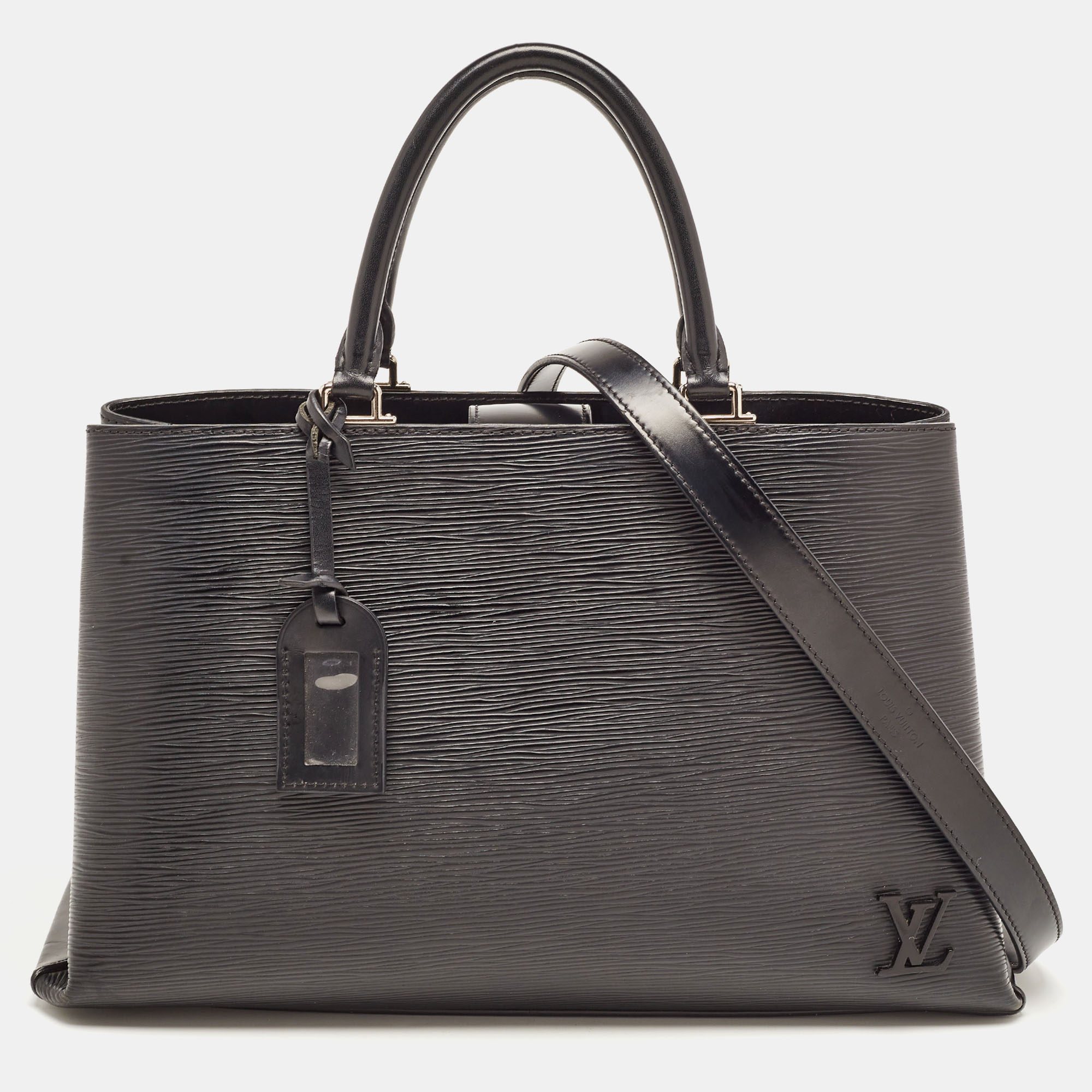 Pre-owned Louis Vuitton Black Epi Leather Kleber Mm Bag