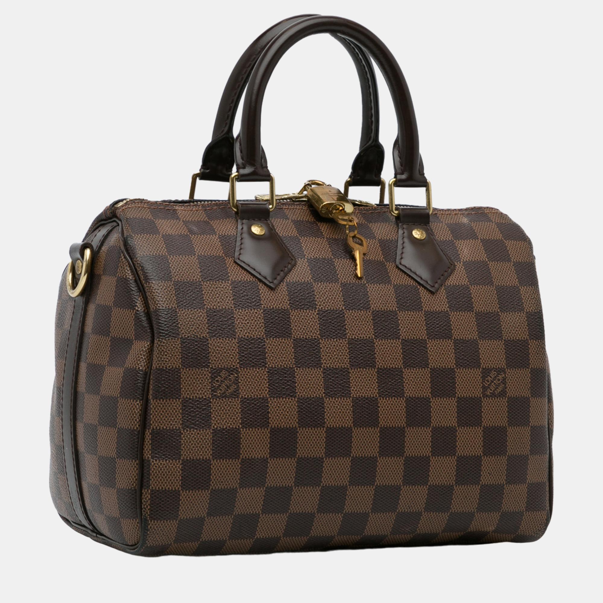 

Louis Vuitton Brown Damier Ebene Speedy Bandouliere 25