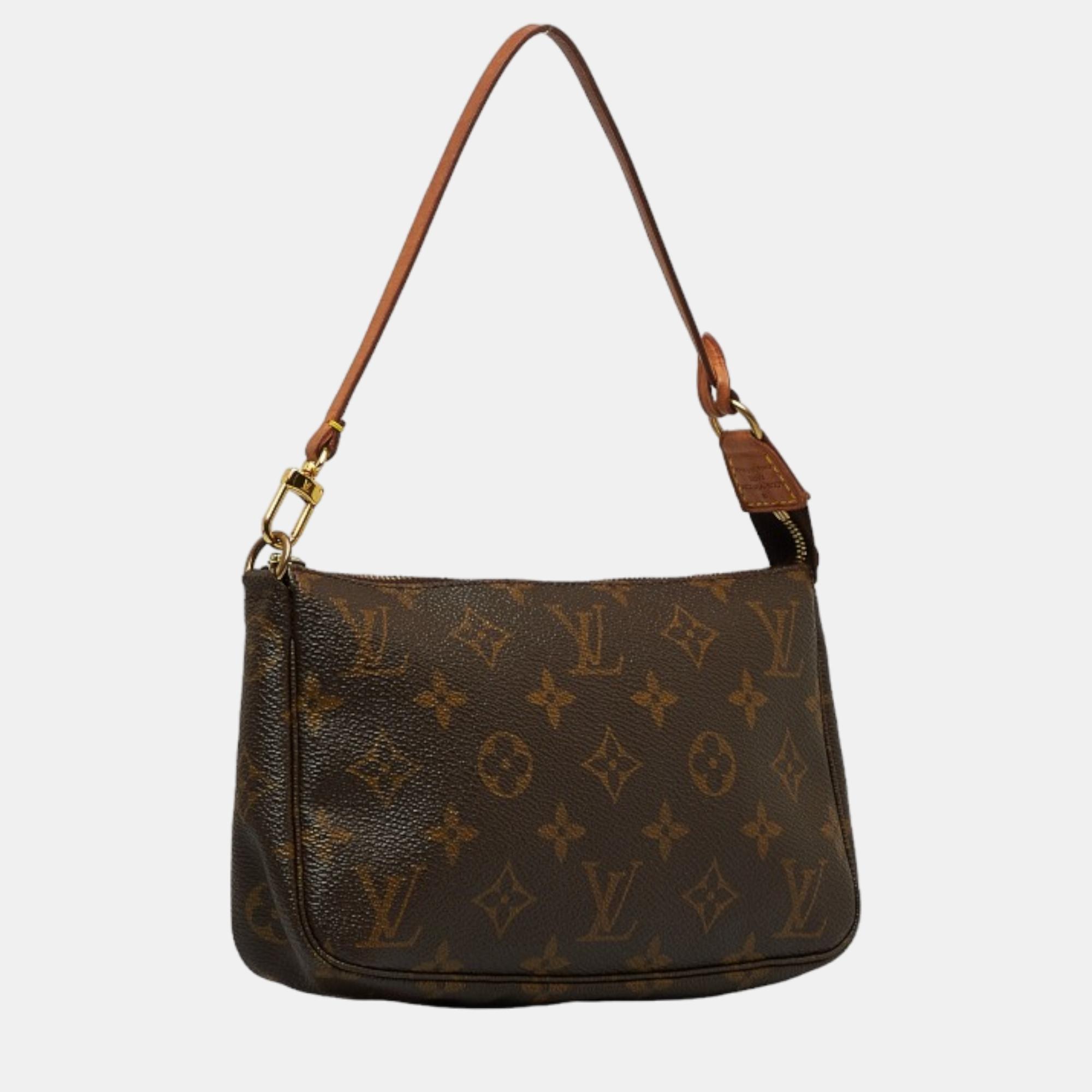 

Louis Vuitton Brown Canvas Monogram Pochette Accessoires Shoulder Bag