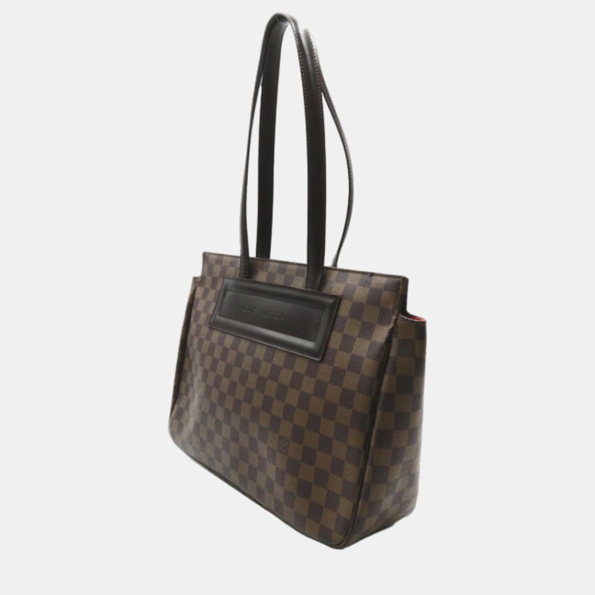 

Louis Vuitton Brown Canvas Damier Ebene Parioli PM Bag