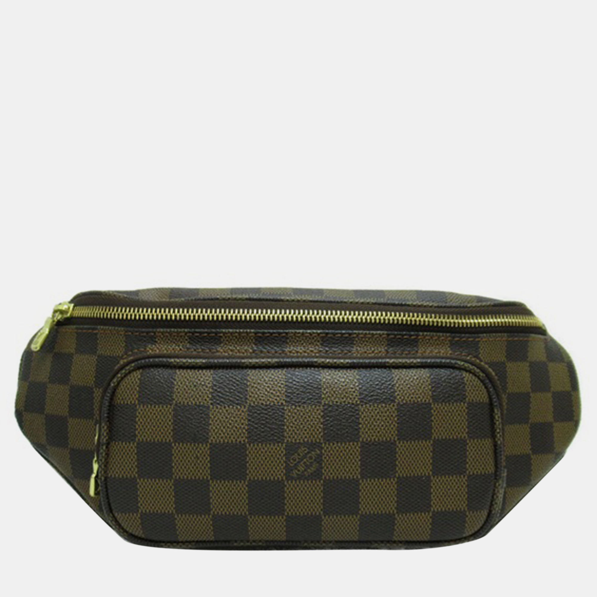 Pre-owned Louis Vuitton Brown Canvas Damier Ebene Melville Bum Bag In Green
