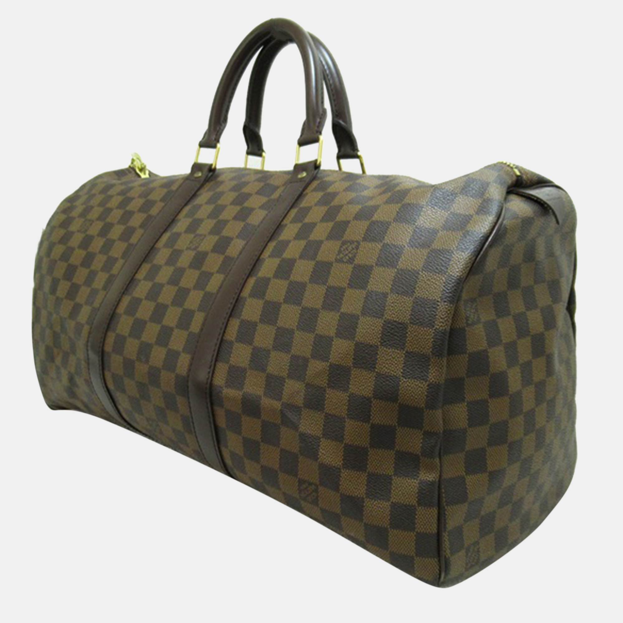 

Louis Vuitton Brown Canvas Damier Ebene Keepall 50 bag