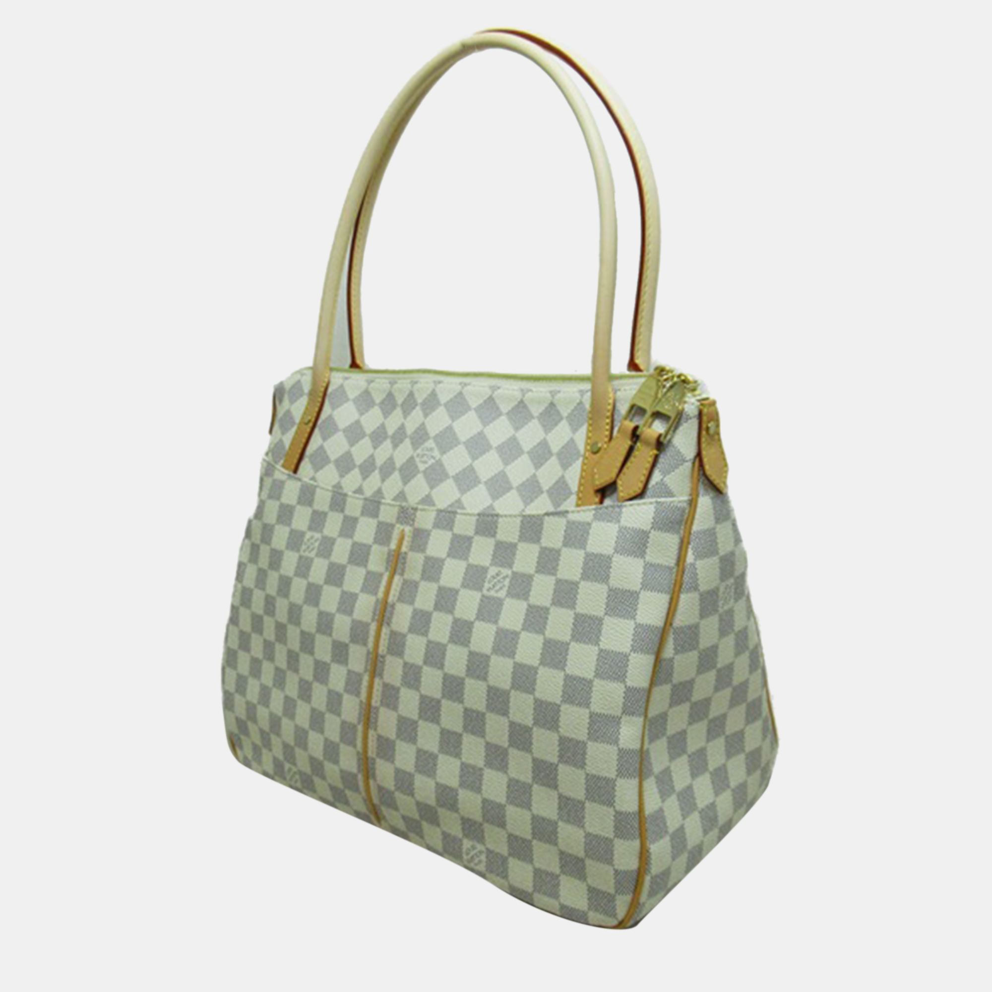 

Louis Vuitton White Damier Azur Canvas Figheri GM Bag