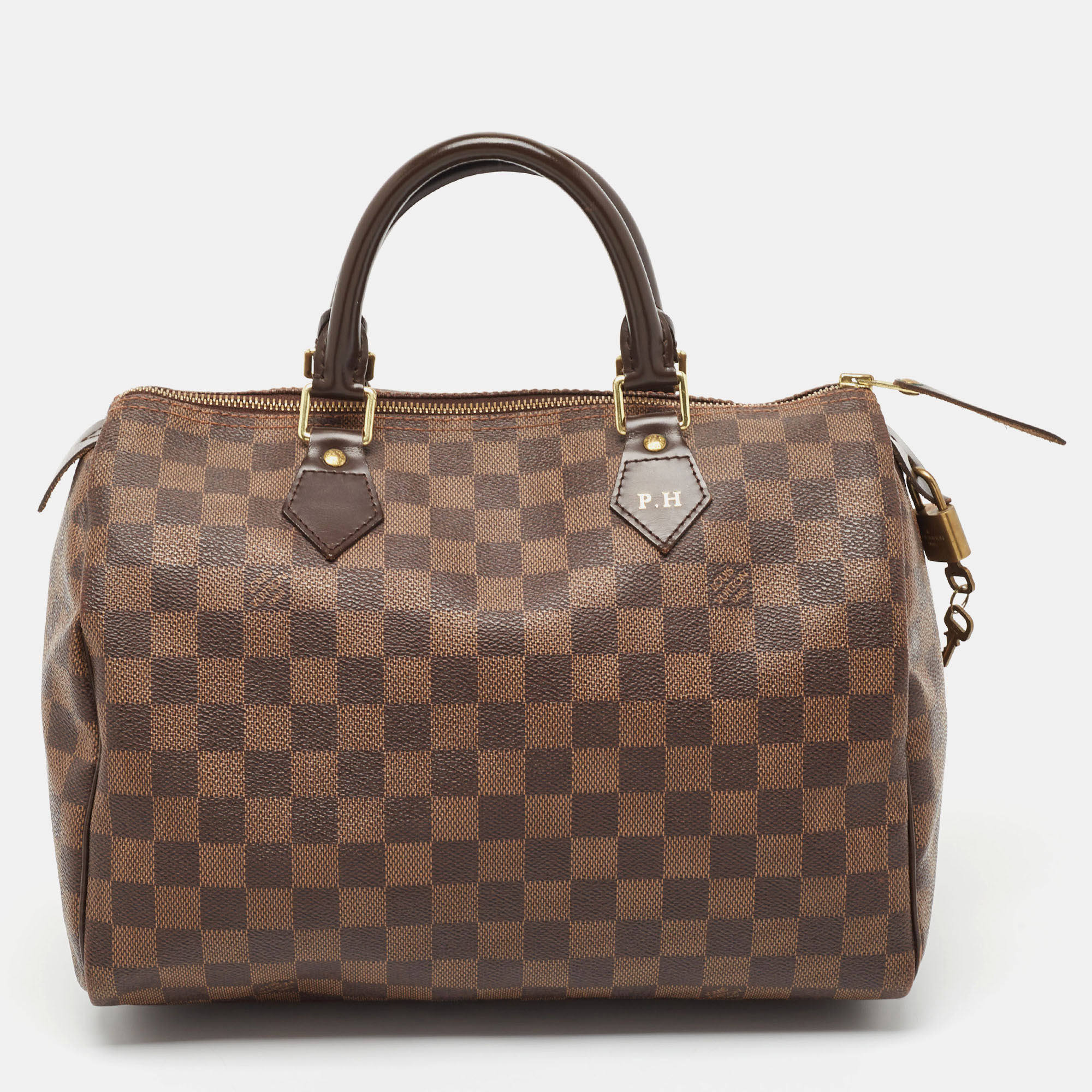 

Louis Vuitton Damier Ebene Canvas Speedy 30 Bag, Brown