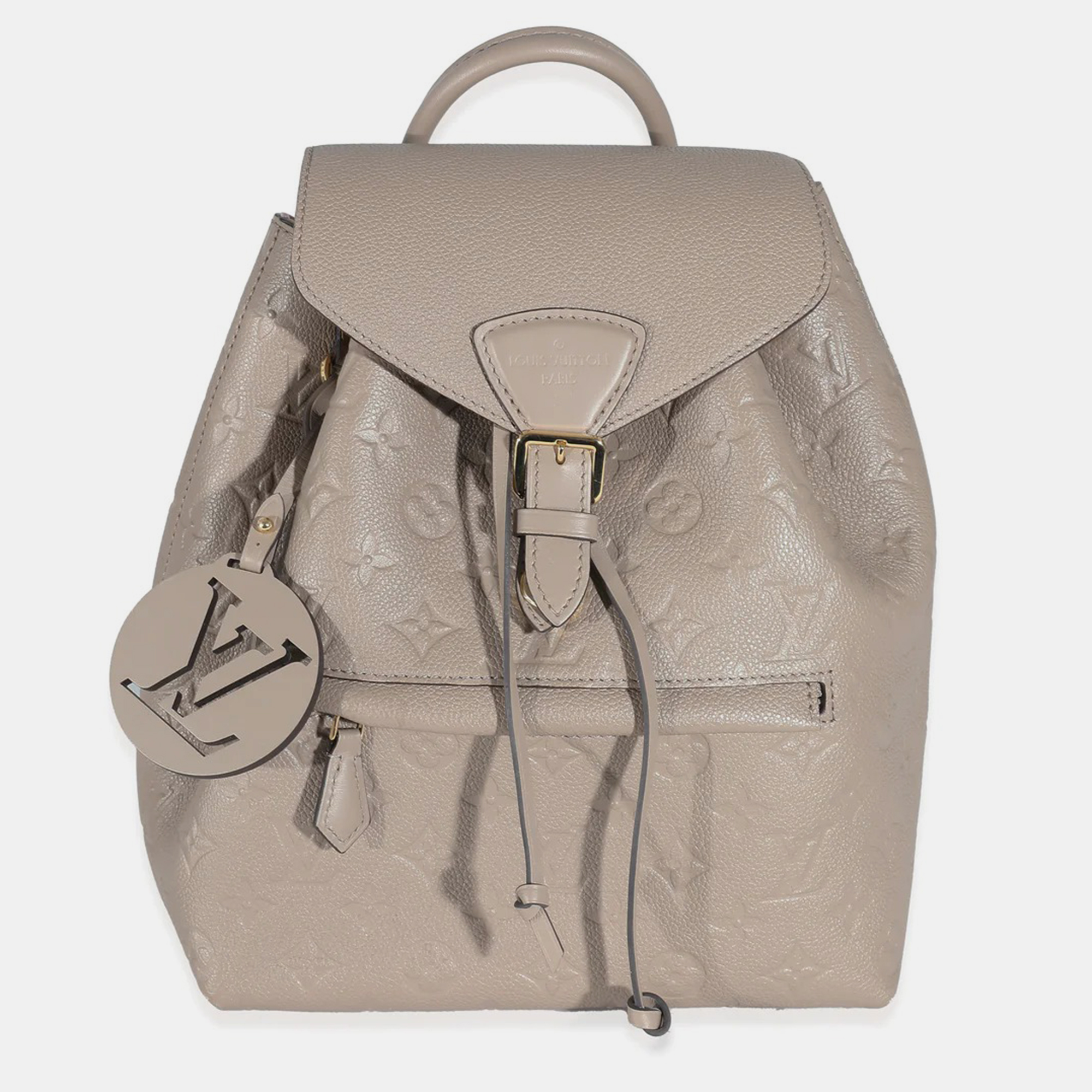 Pre-owned Louis Vuitton Turtledove Monogram Empreinte Montsouris Backpack In Grey