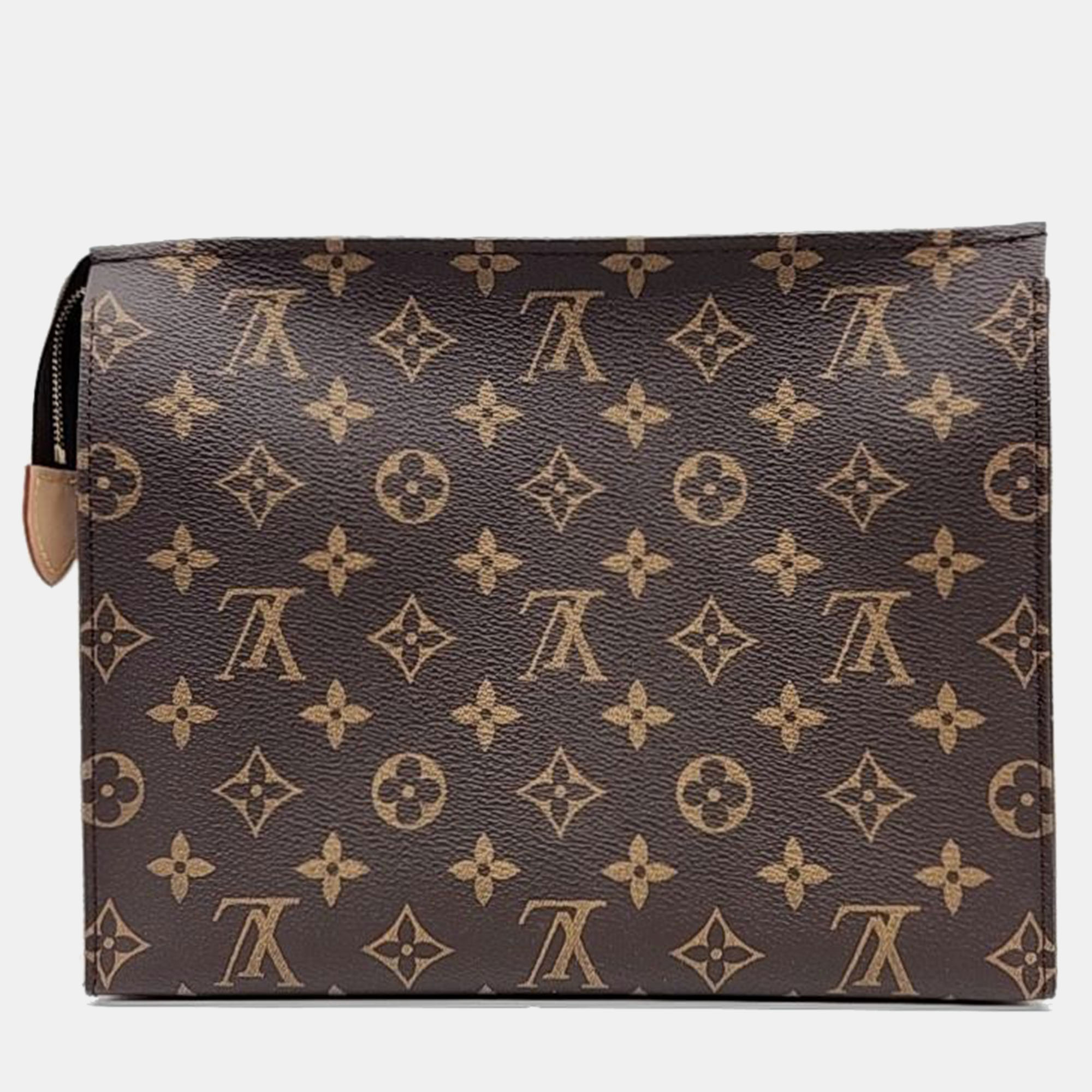 

Louis Vuitton Monogram Pochette Toilette 26, Brown