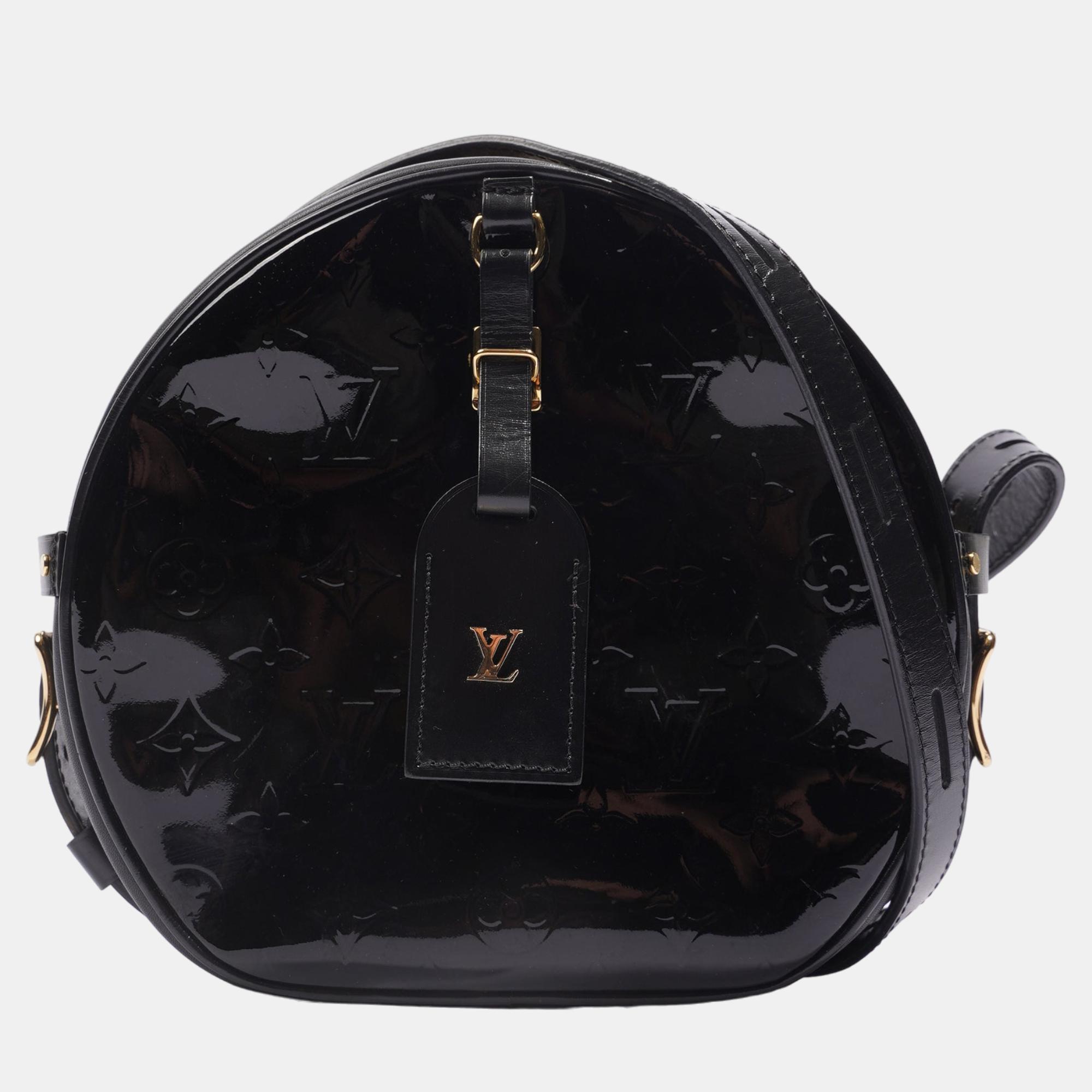 Pre-owned Louis Vuitton Boite Chapeau Souple Bag Black Vernis Leather