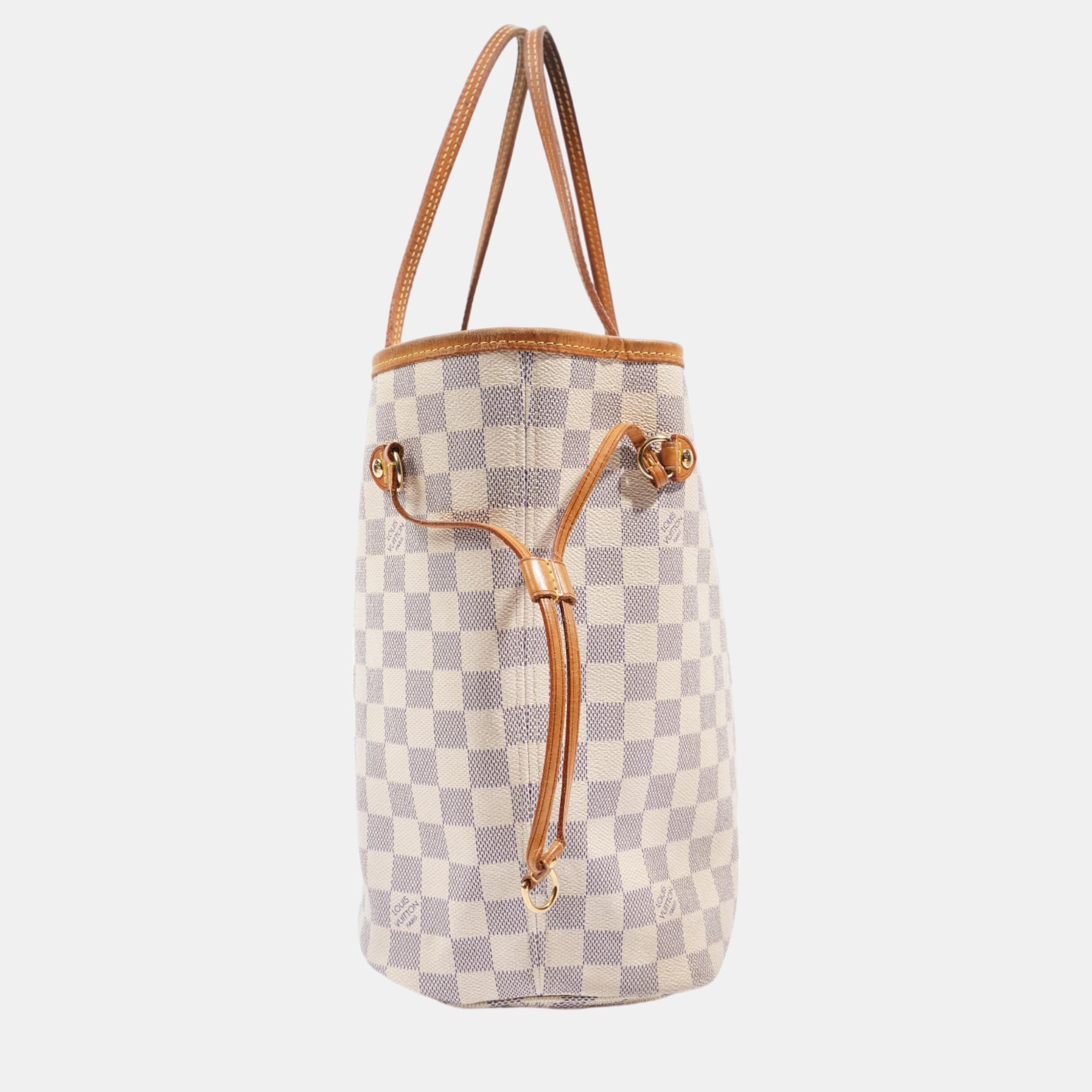 

Louis Vuitton Neverfull Damier Azur Coated Canvas MM, White