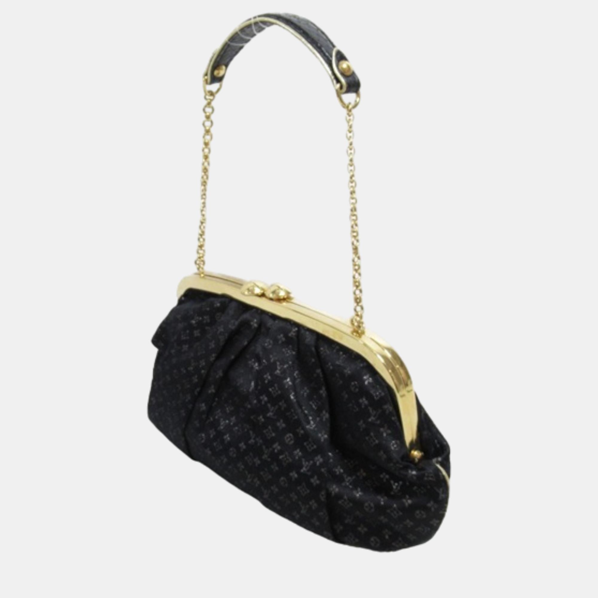 

Louis Vuitton Black Canvas Monogram Satin Aumoniere Shoulder Bag