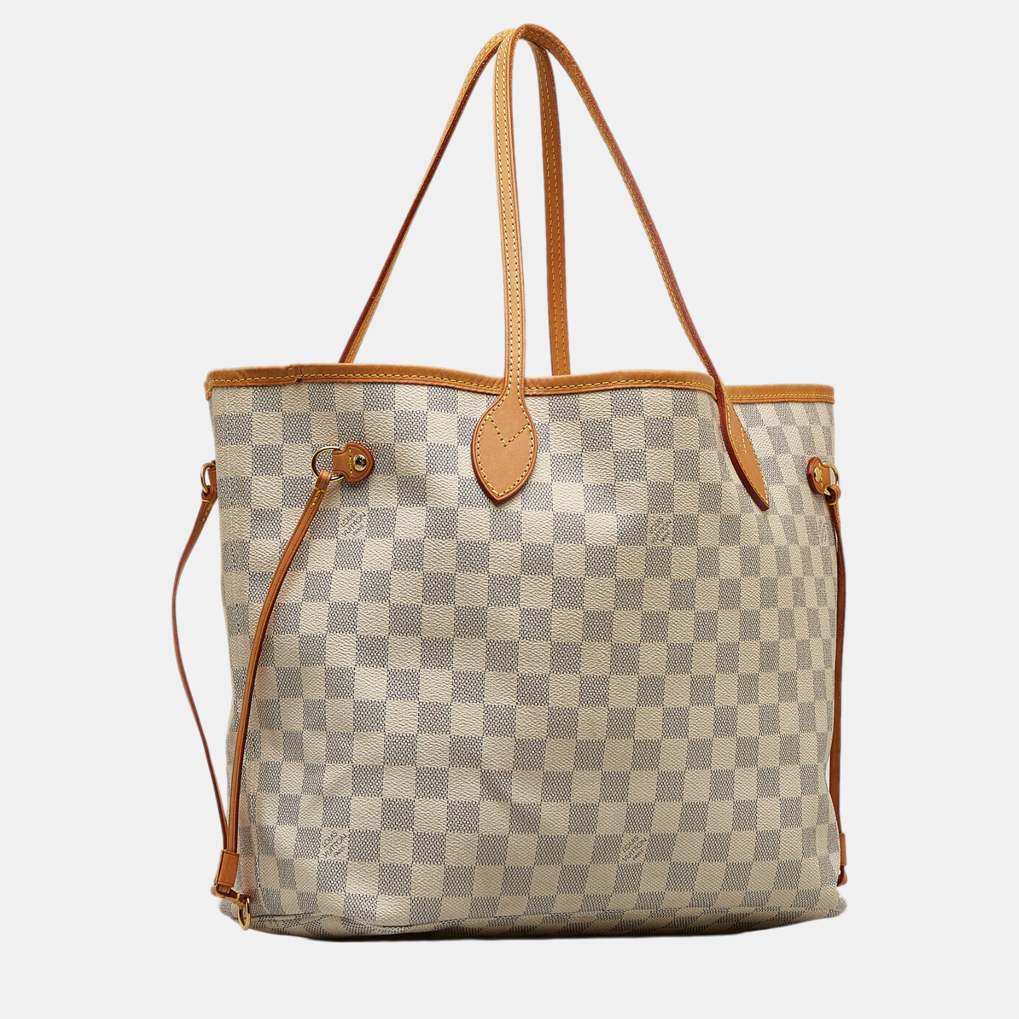 

Louis Vuitton White Damier Azur Neverfull MM