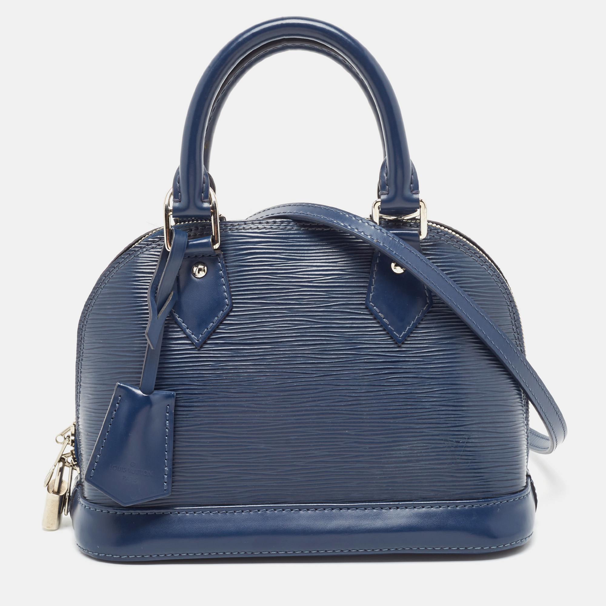 

Louis Vuitton Myrtille Blue Epi Leather Alma BB Bag