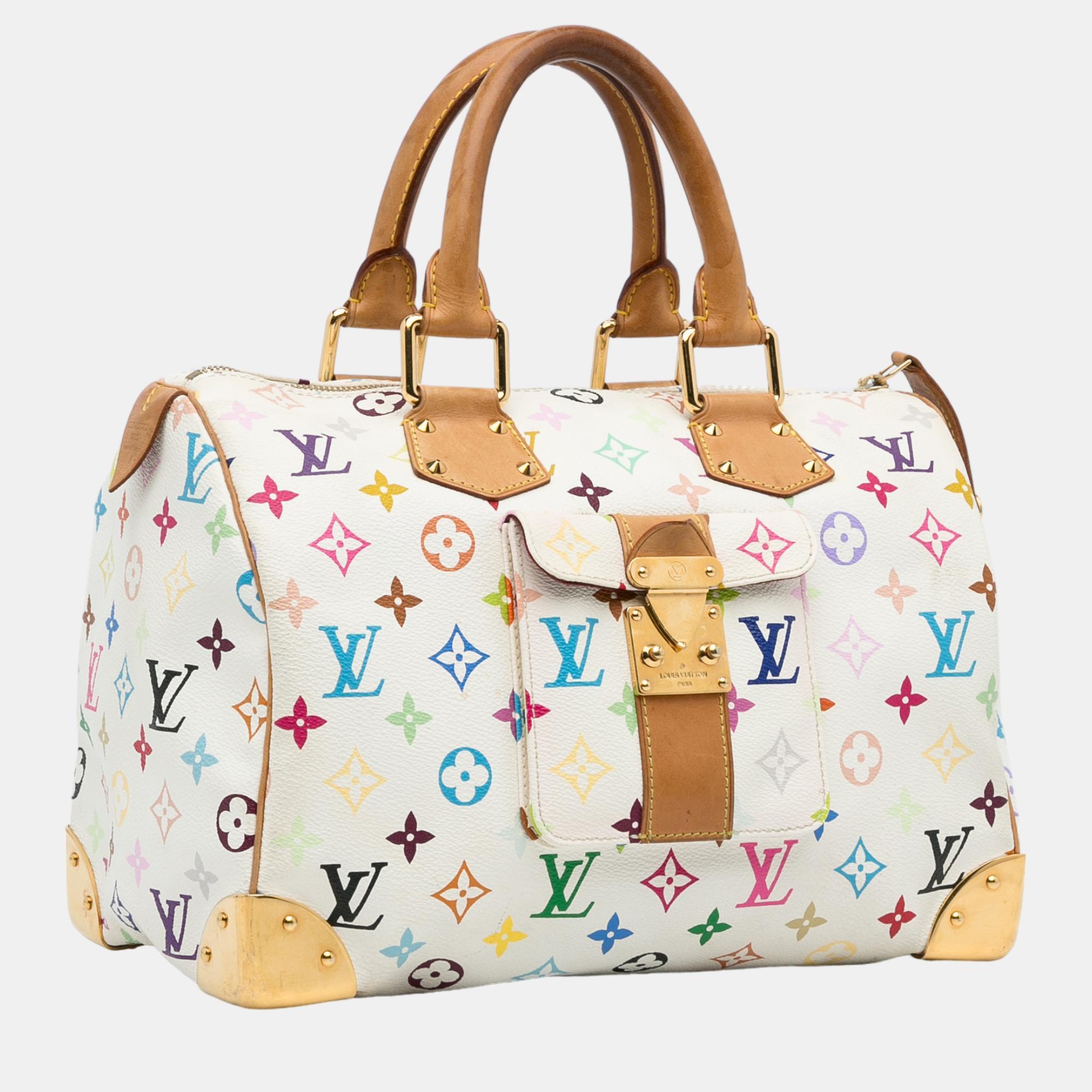 

Louis Vuitton White Monogram Multicolore Speedy 30