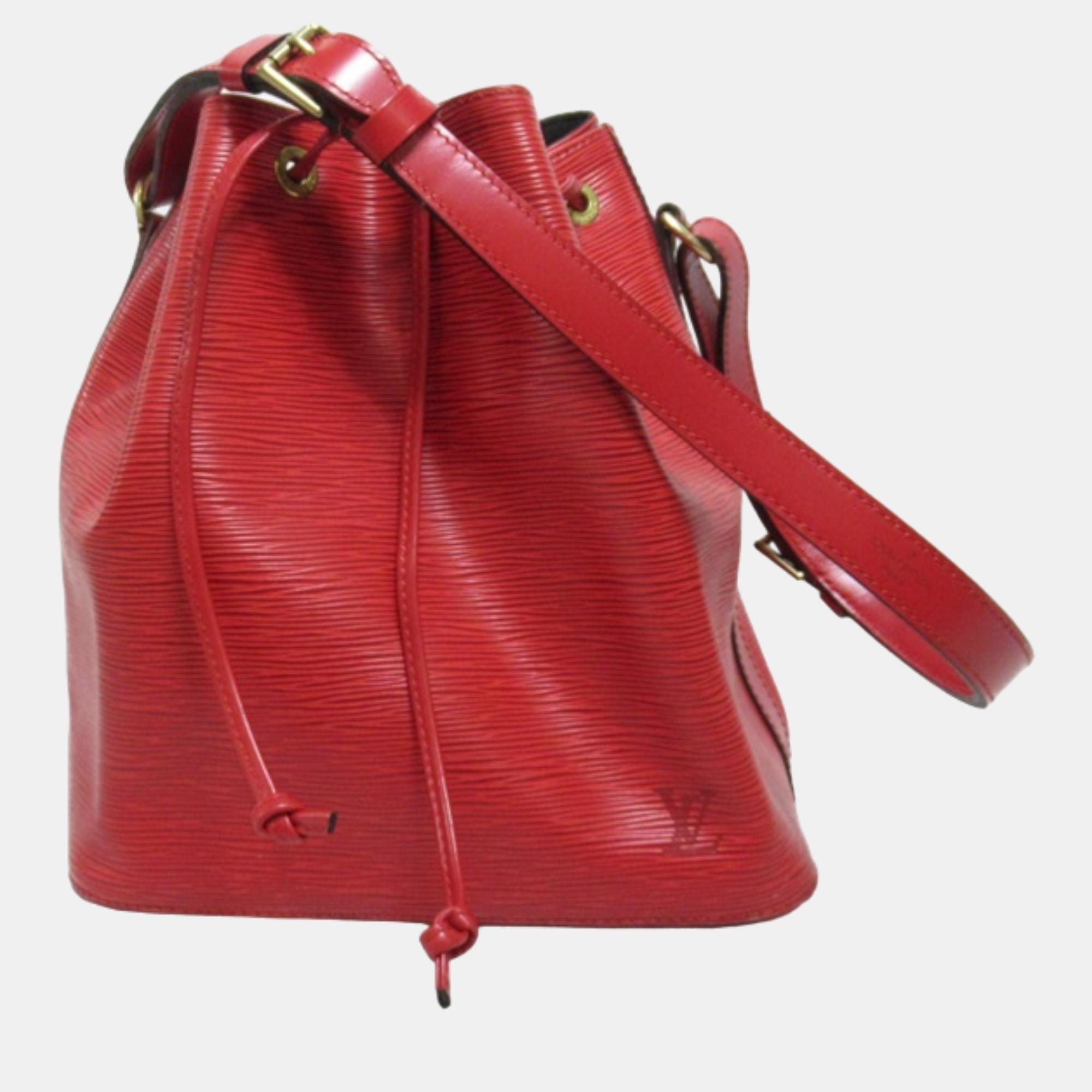 Pre-owned Louis Vuitton Red Leather Epi Petit Noe Crossbody Bag