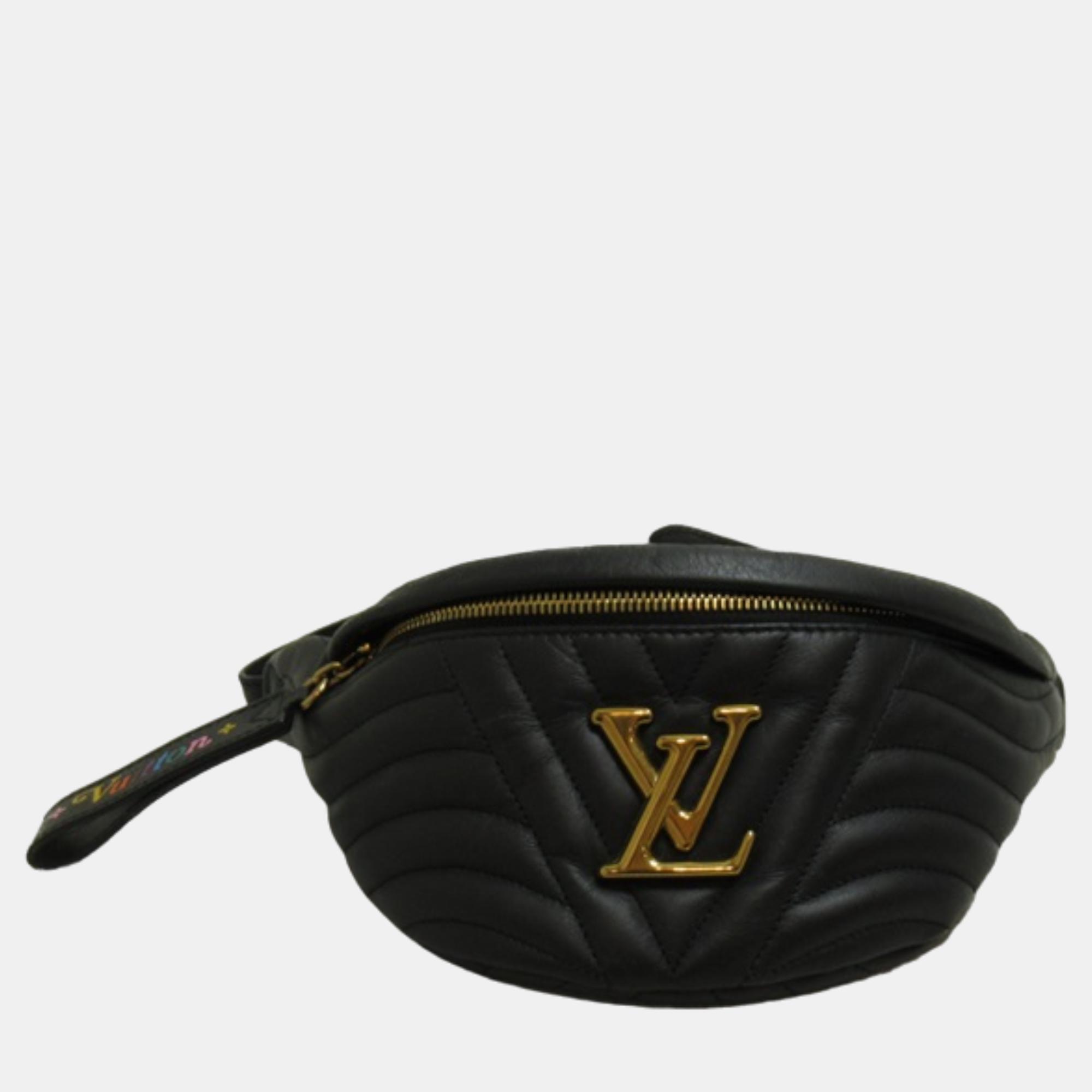 Pre-owned Louis Vuitton Black Leather New Wave Bum Bag