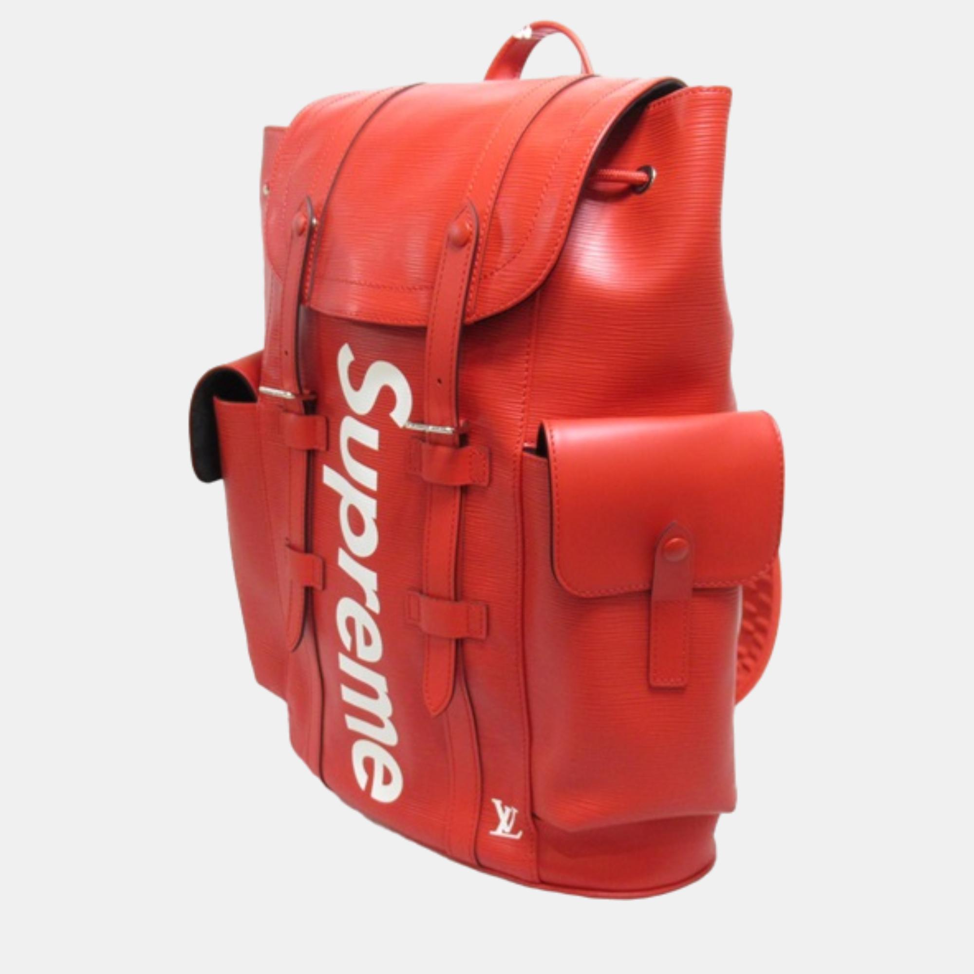 

Louis Vuitton Red Leather Epi Supreme Backpack