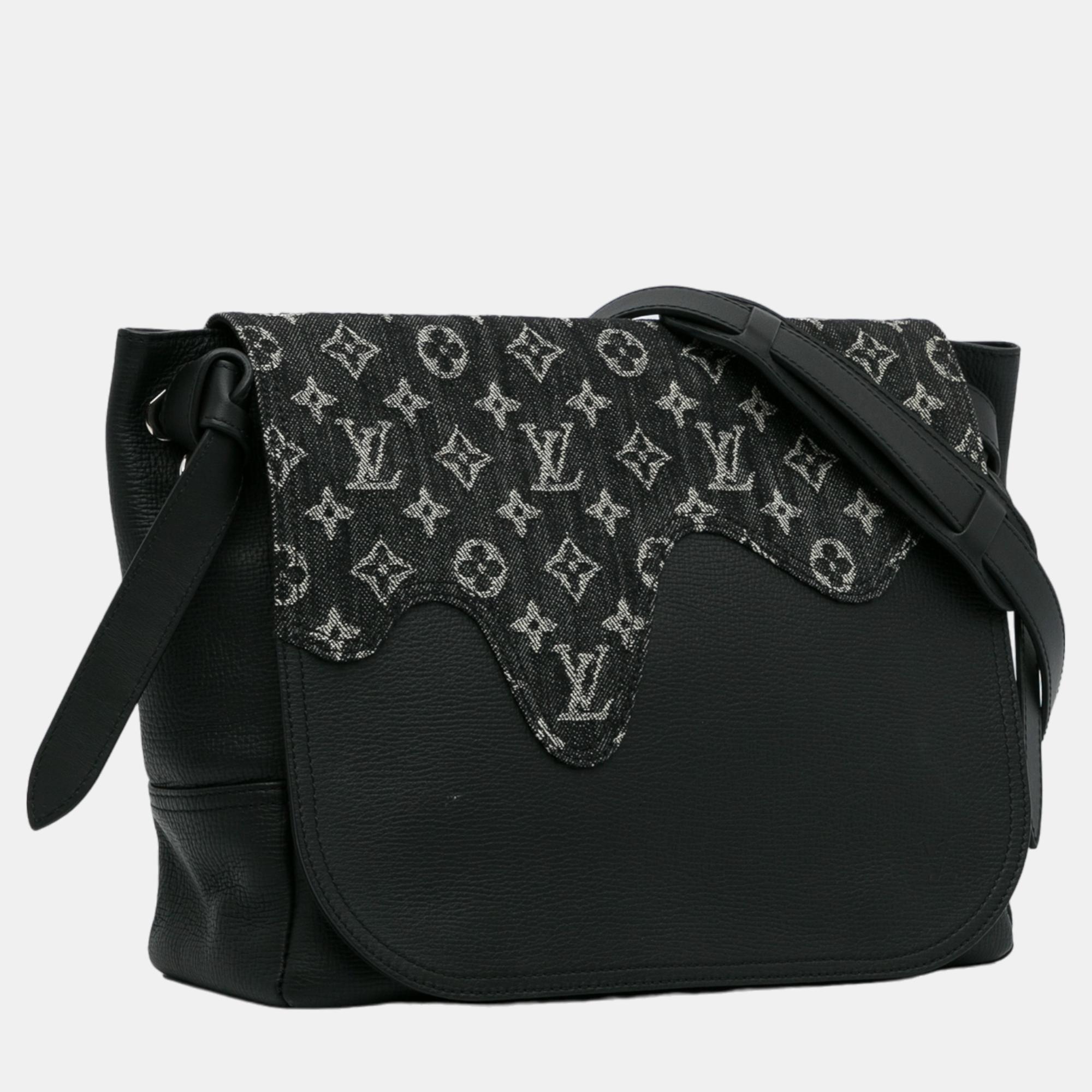 

Louis Vuitton Black Monogram Denim Taurillon Nigo Besace Tokyo Messenger Bag