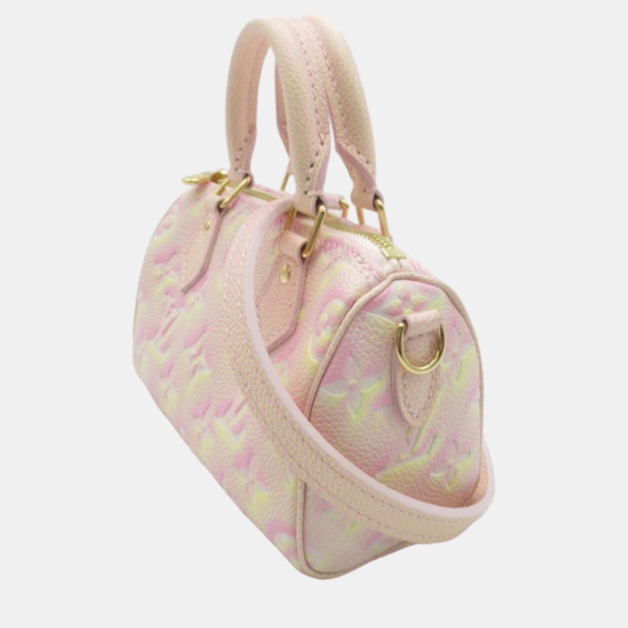 

Louis Vuitton Pink Leather Monogram Empreinte Nano Speedy Handbag