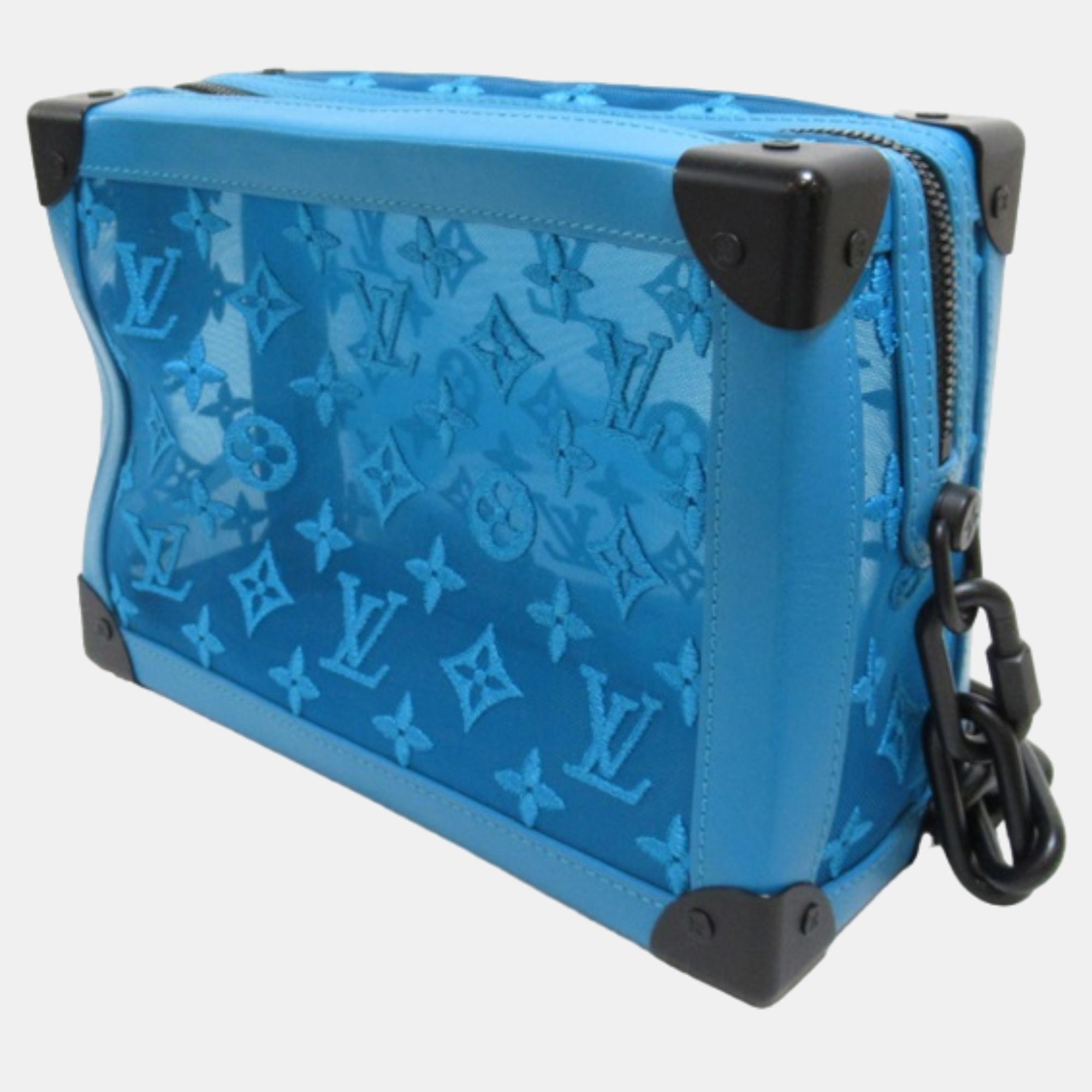 

Louis Vuitton Blue Leather Monogram Mesh Soft Trunk Messenger Crossbody Bag