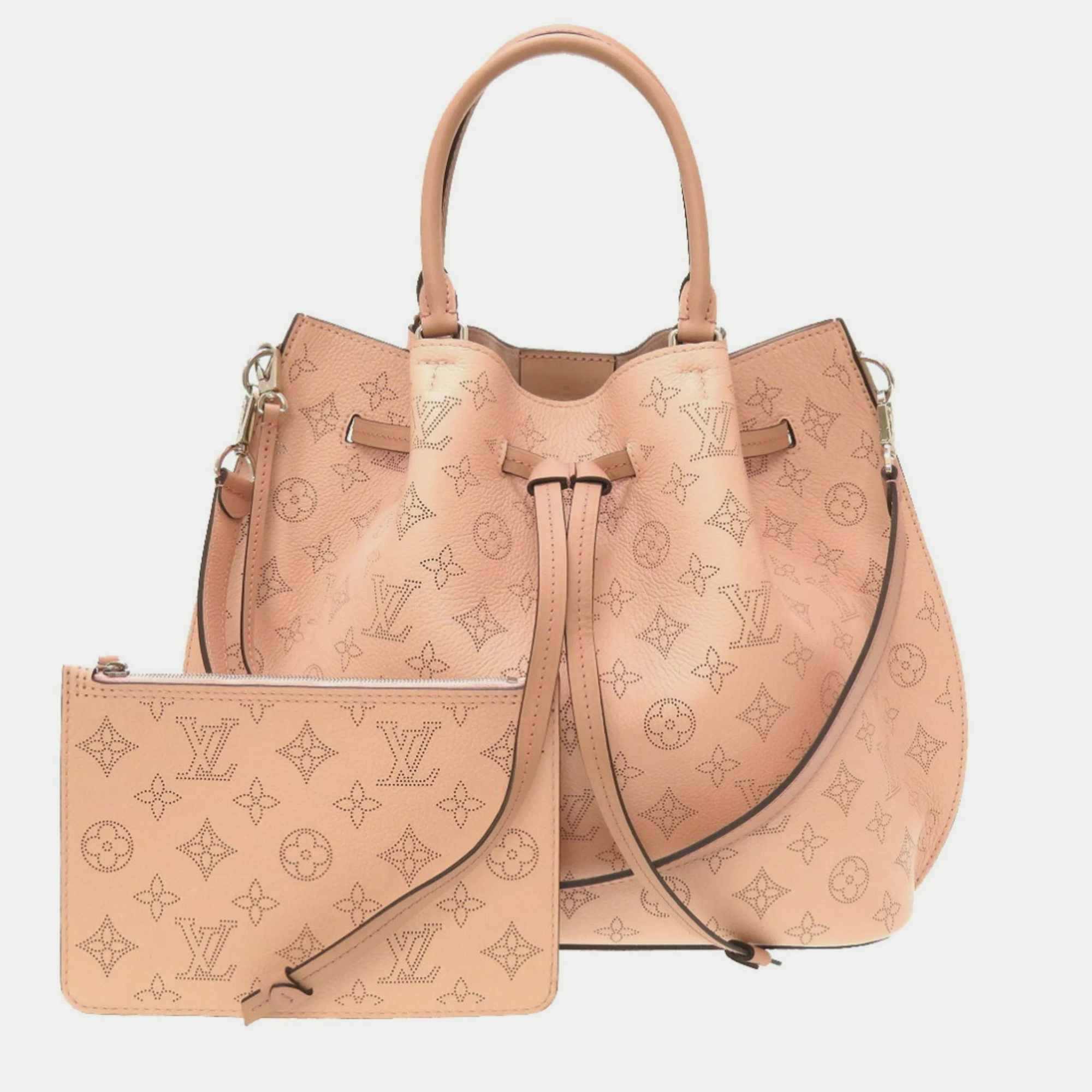 

Louis Vuitton Orange Leather Monogram Mahina Girolata Bucket Bag