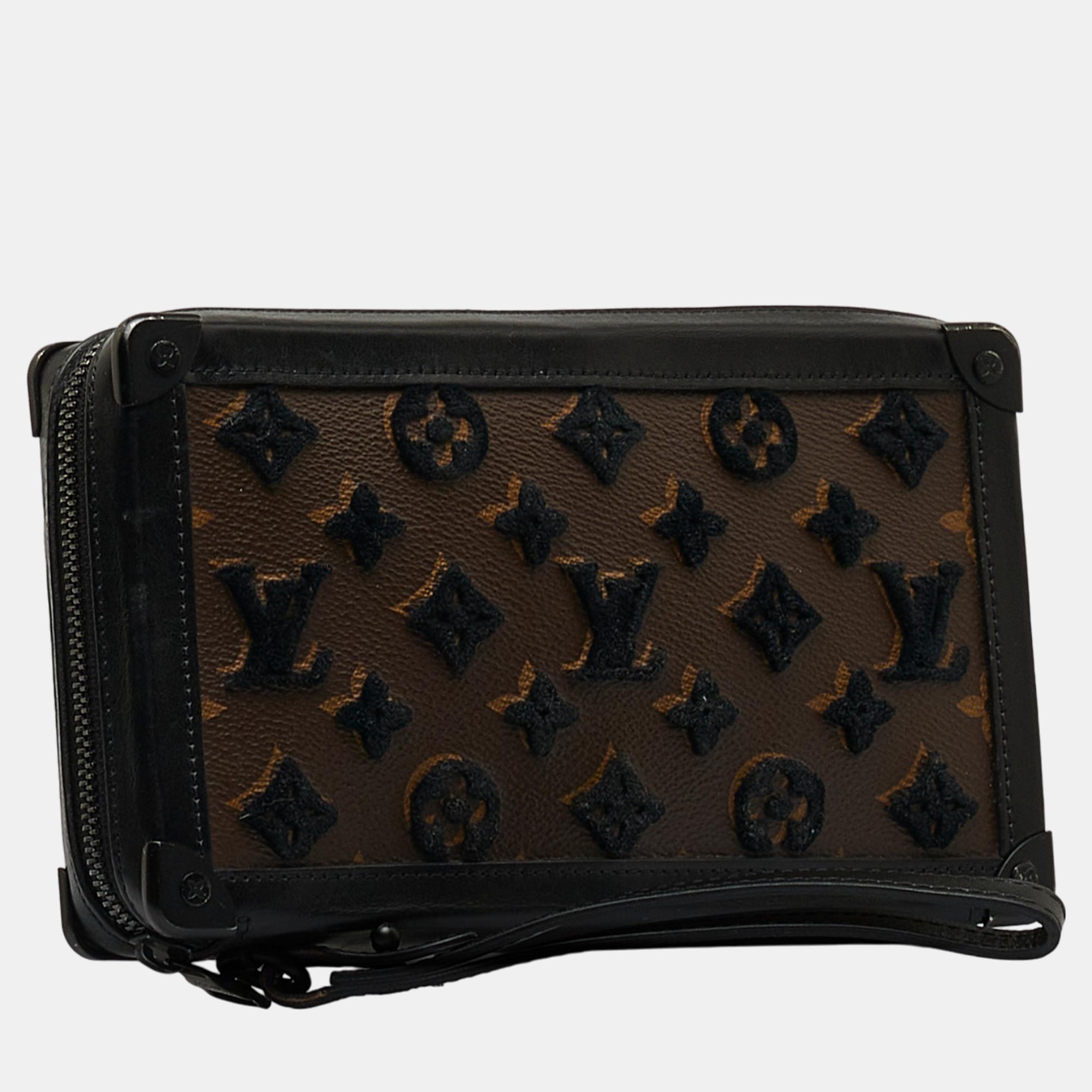 

Louis Vuitton Black/Brown Monogram Tuffetage Soft Trunk Clutch