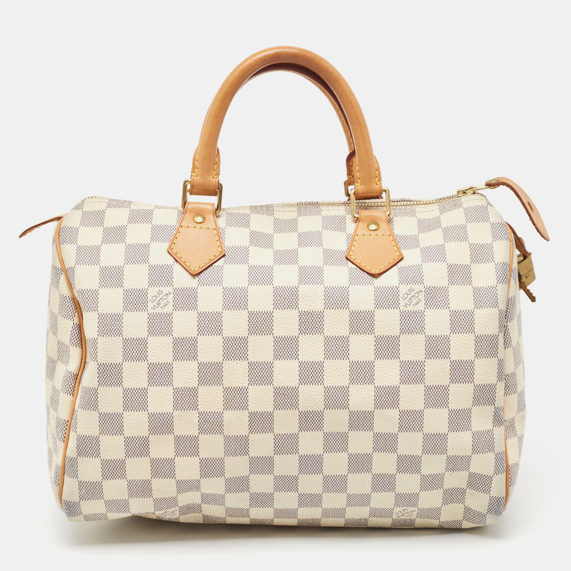 

Louis Vuitton Damier Azur Canvas Speedy 30 Bag, White