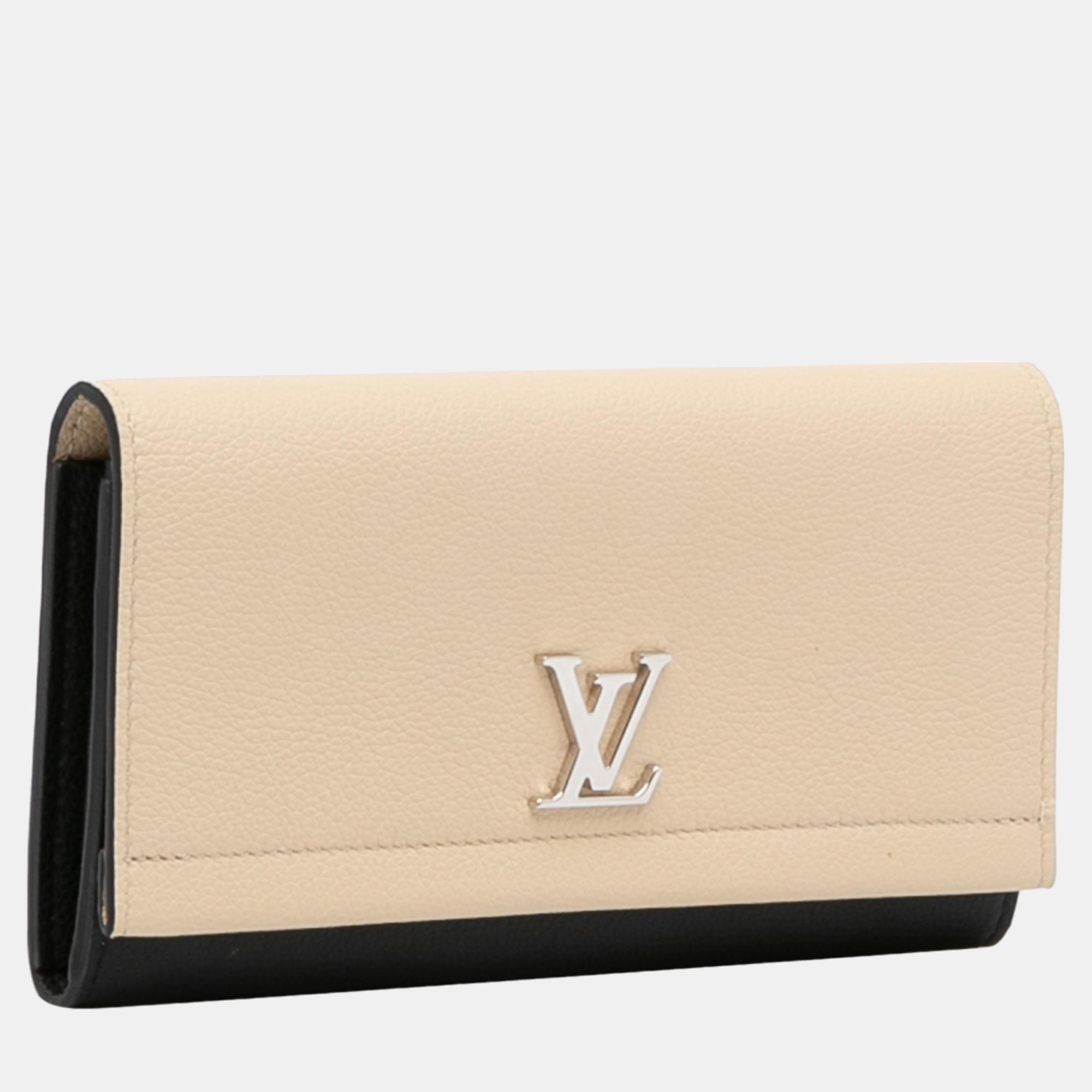 

Louis Vuitton Beige/Black Lockme II Wallet