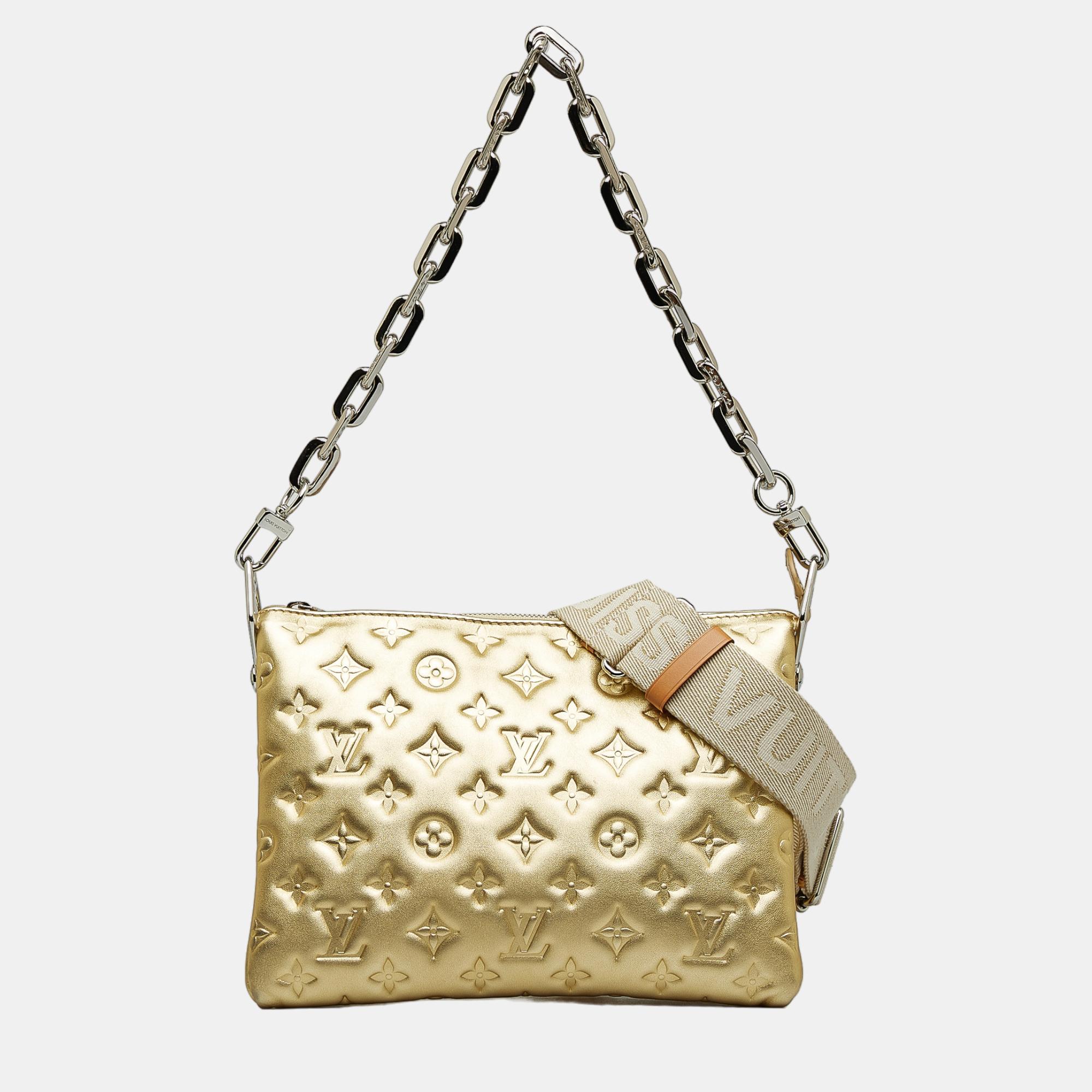 Pre-owned Louis Vuitton Gold Monogram Coussin Pm