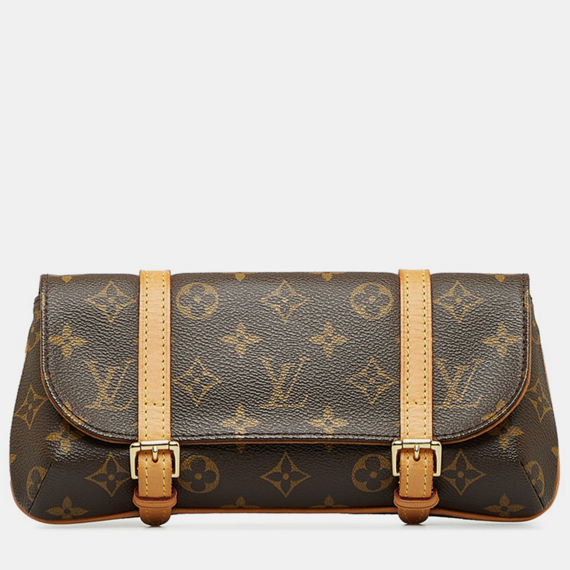 Pre-owned Louis Vuitton Brown Canvas Monogram Pochette Marelle Belt Bag