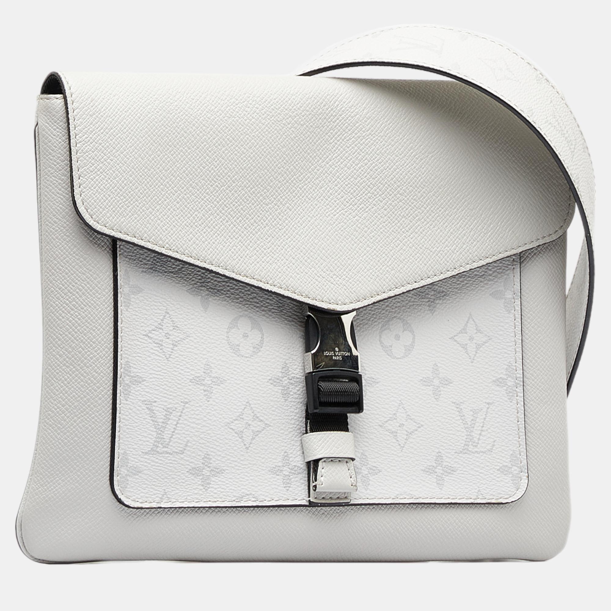 

Louis Vuitton White Taigarama Outdoor Flap Messenger