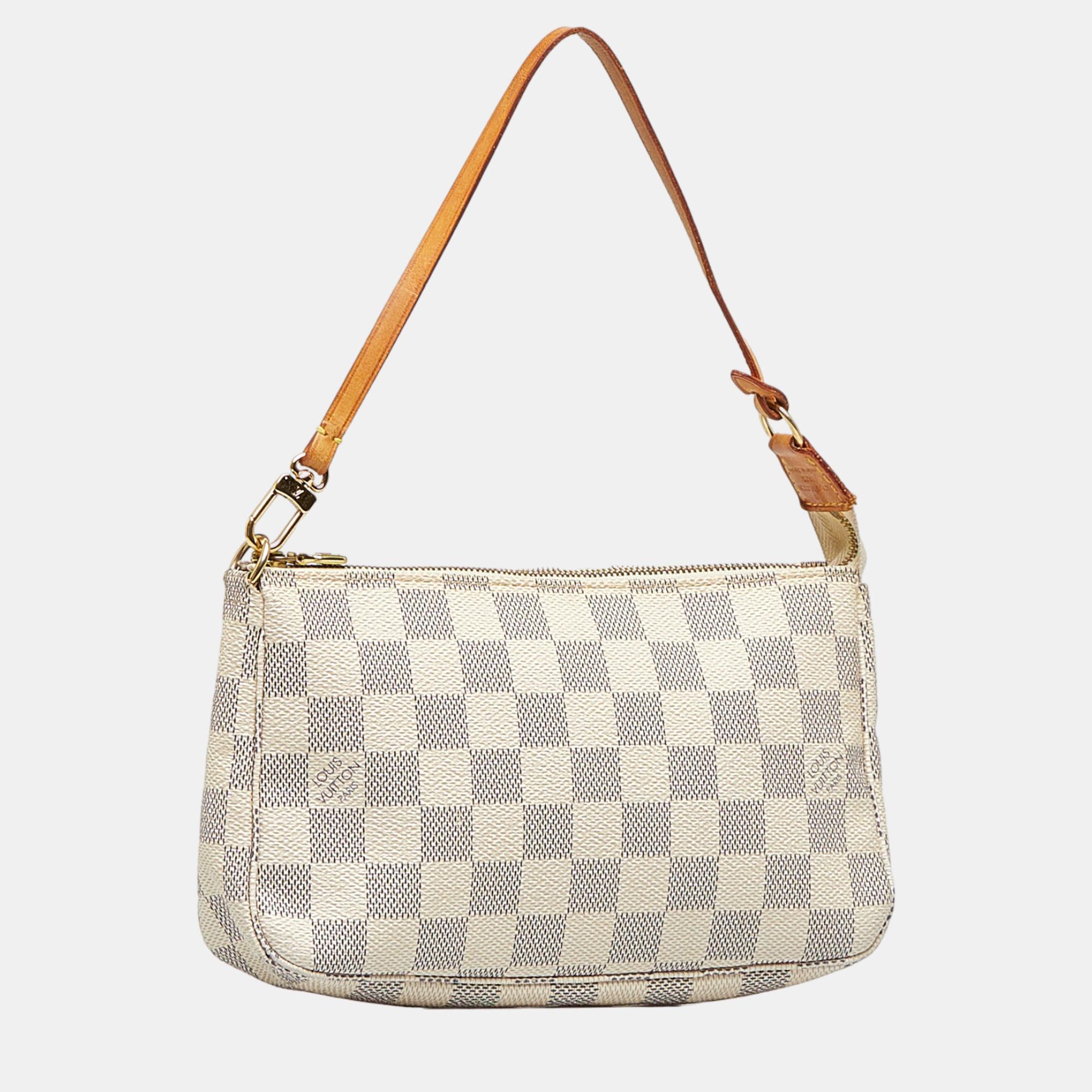 

Louis Vuitton White Damier Azur Pochette Accessoires