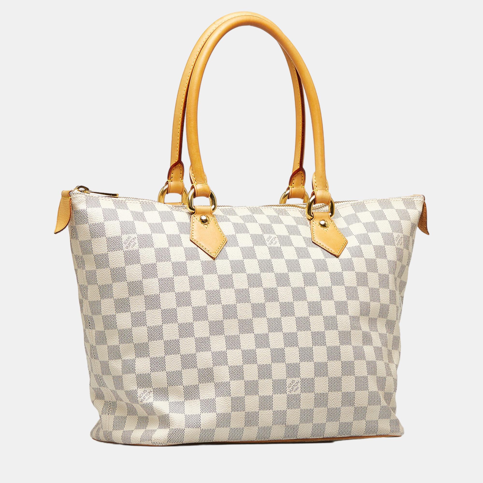 

Louis Vuitton White Damier Azur Saleya PM