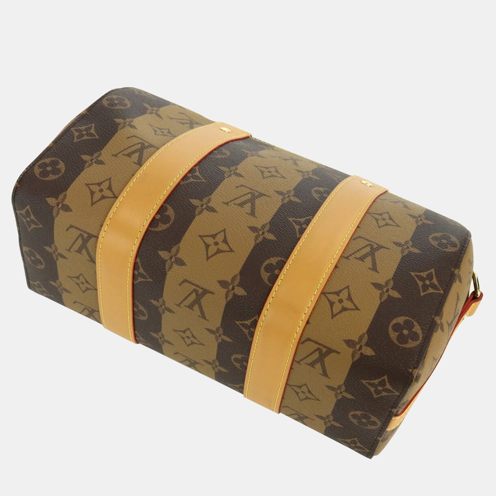 

LOUIS VUITTON NIGO Collaboration City Keepall Monogram Stripe Shoulder Bag, Beige