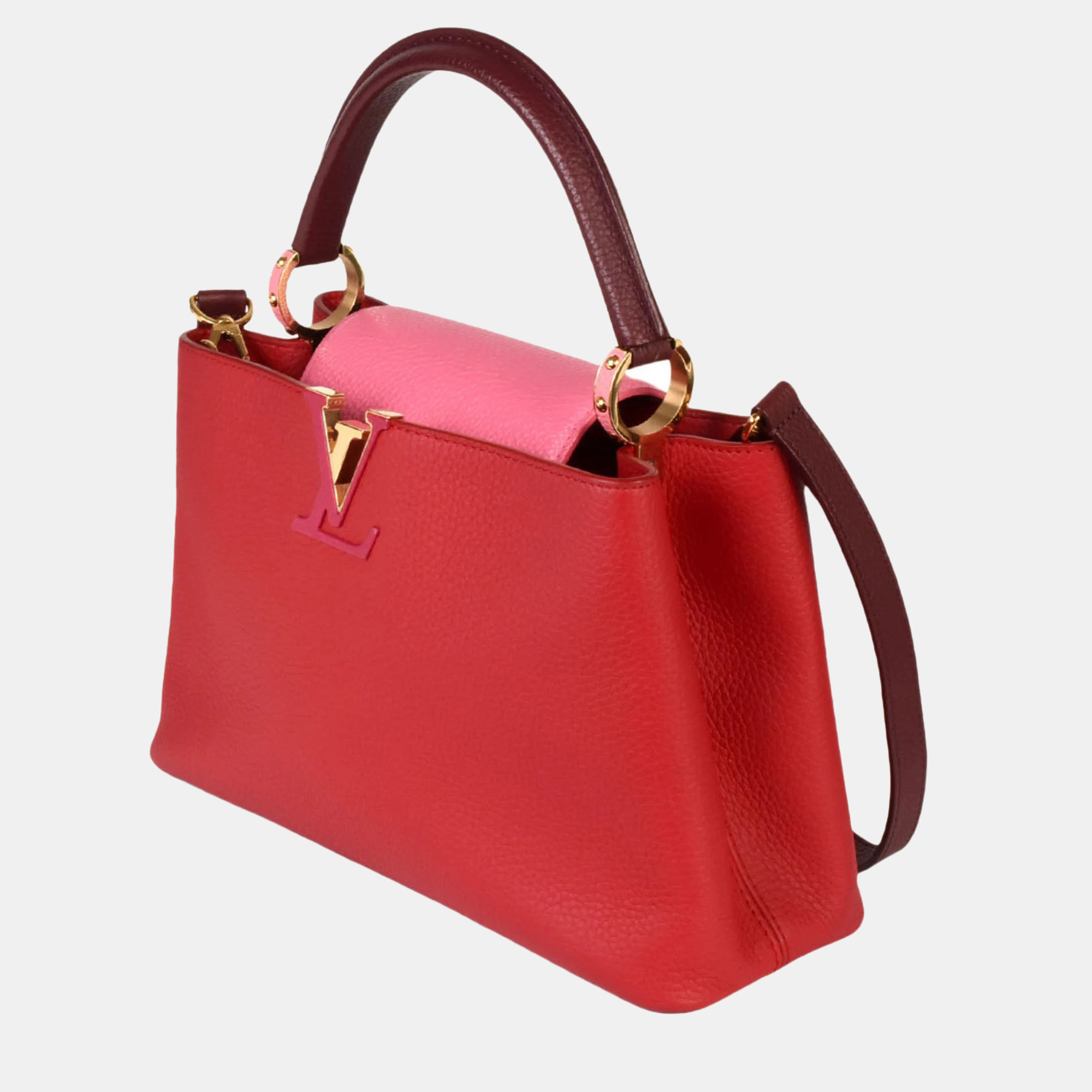 

Louis Vuitton Leather Capucines Top Handle Bags, Red