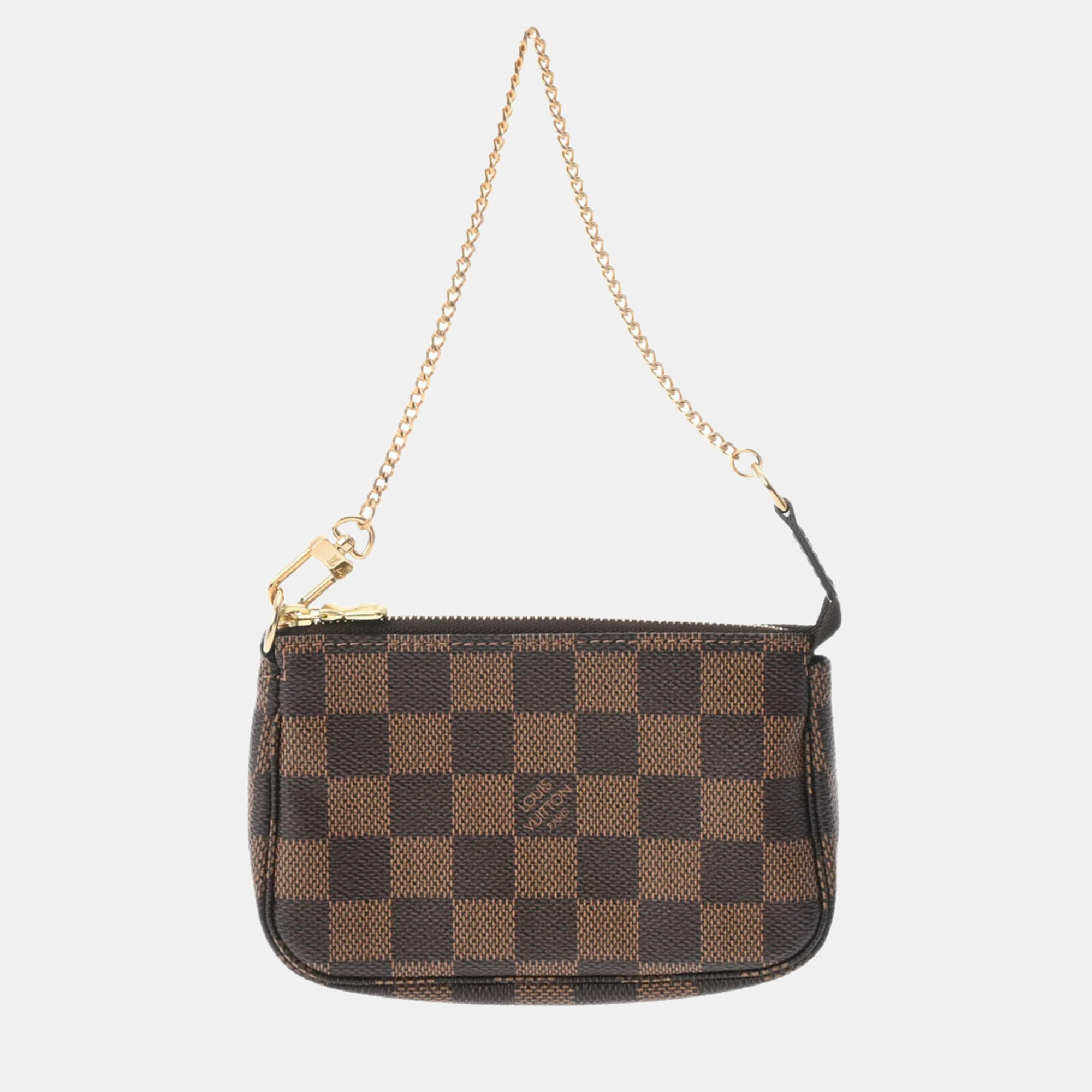 

Louis Vuitton Brown Damier Ebene Mini Pochette Accessoires