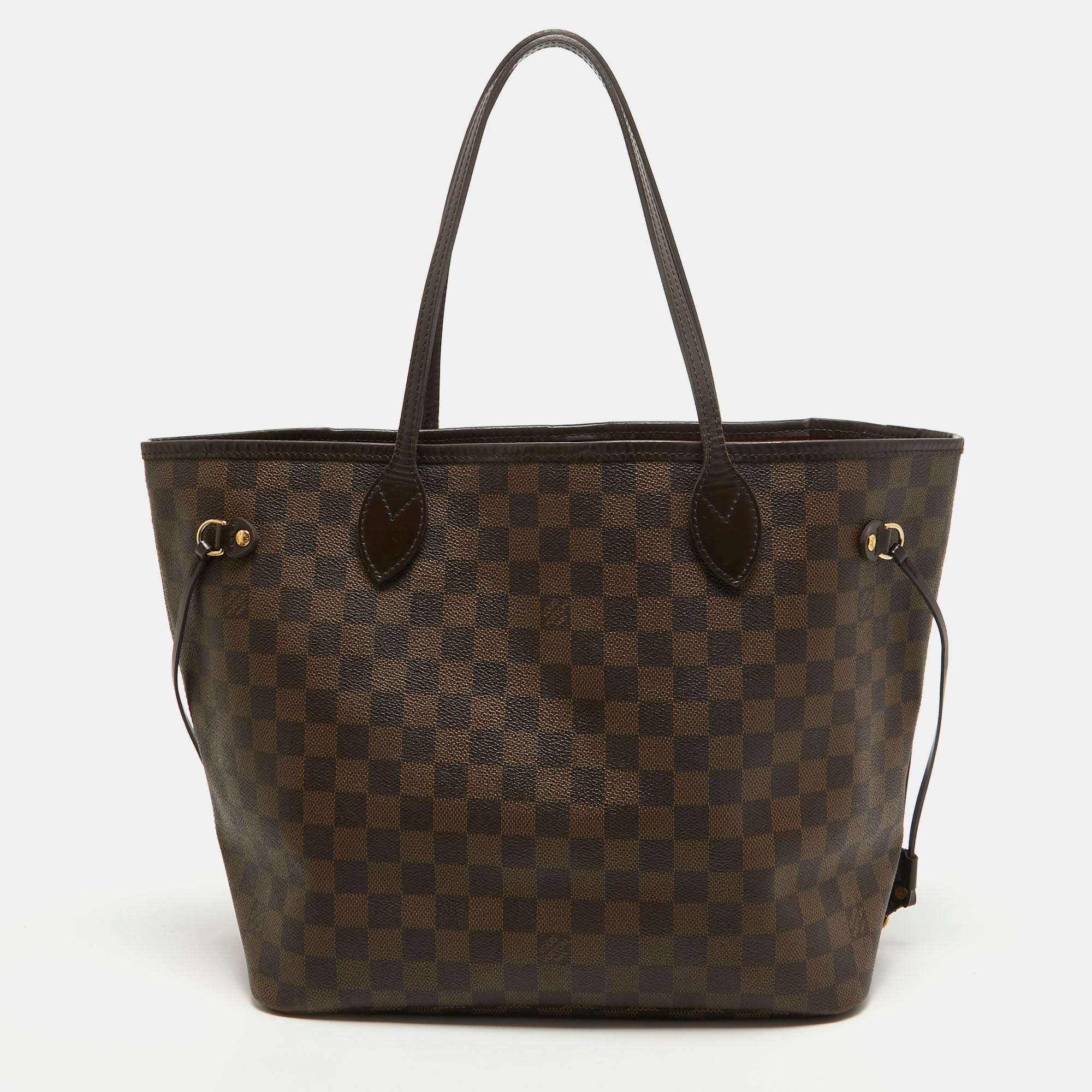 Pre-owned Louis Vuitton Damier Ebene Canvas Neverfull Mm Bag In Brown