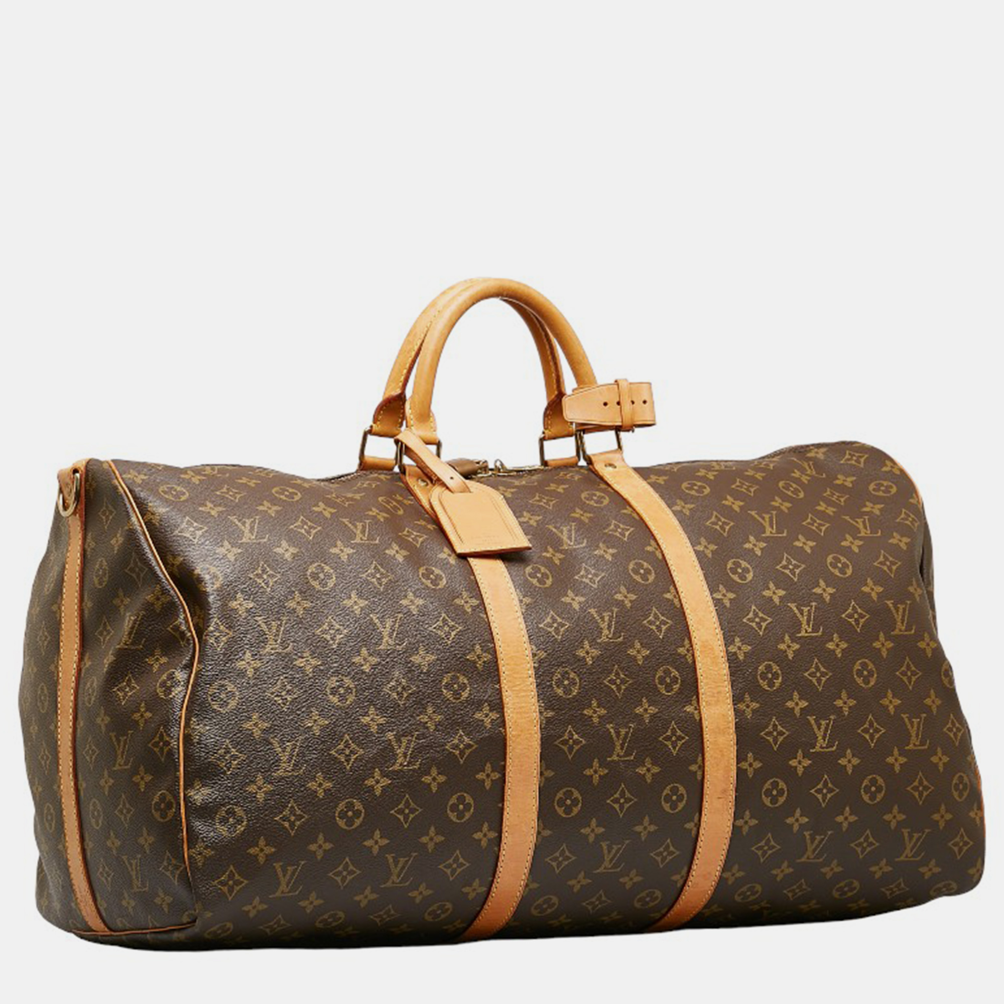 

Louis Vuitton Brown Canvas Monogram Keepall 60 Bandouliere Travel Bag