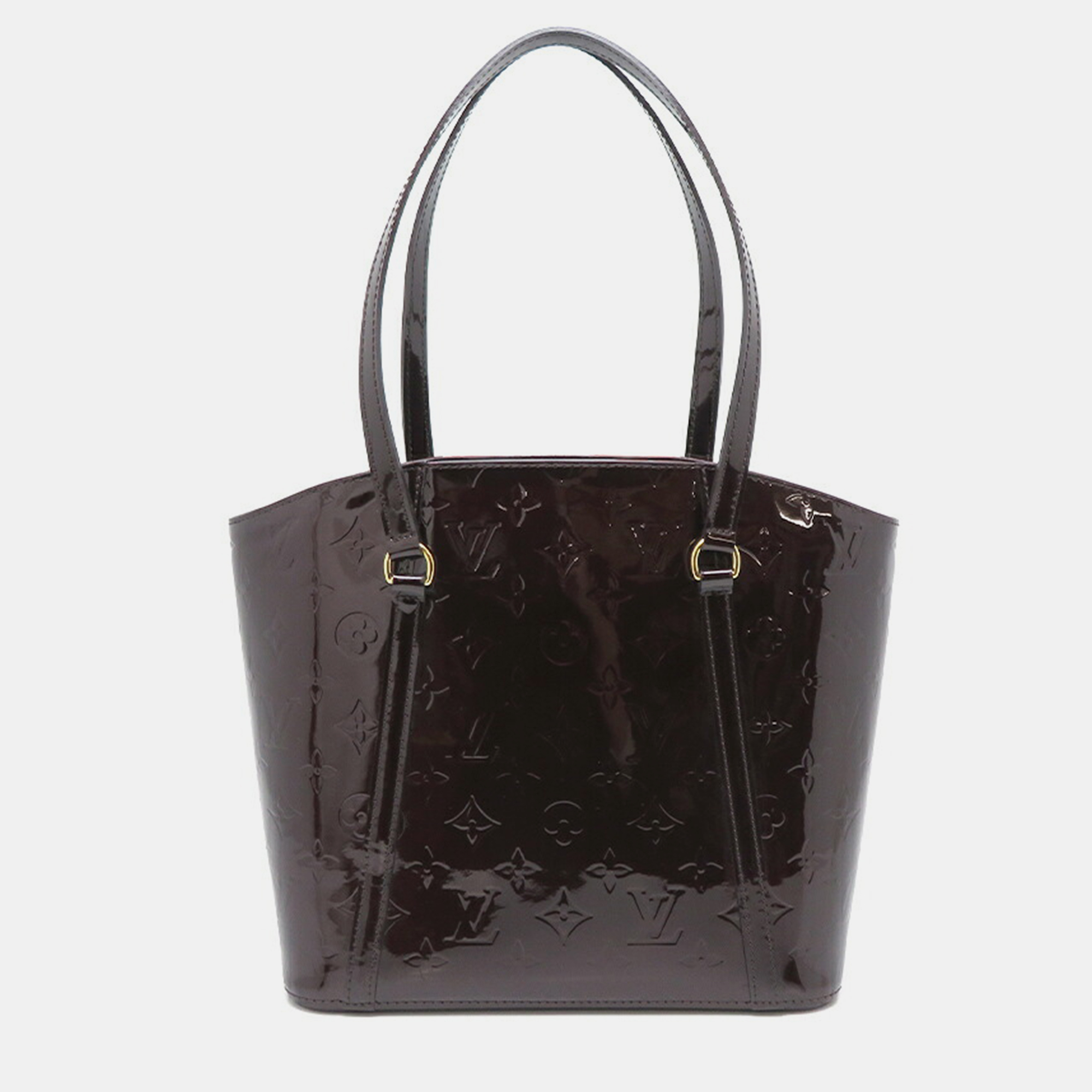 Pre-owned Louis Vuitton Red Leather Monogram Vernis Avalon Mm Handbag