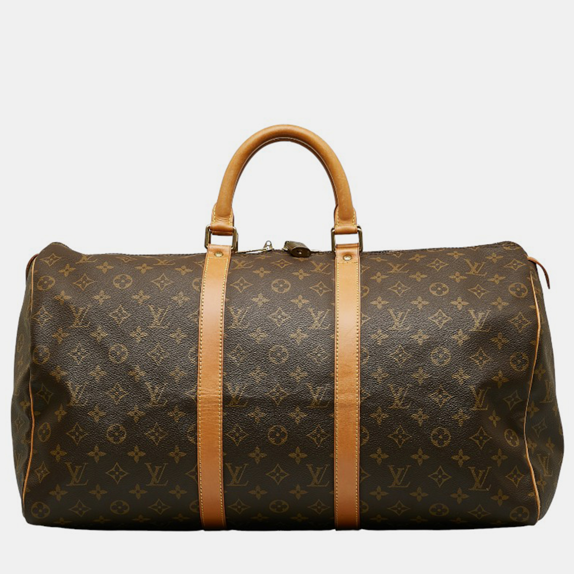 Pre-owned Louis Vuitton Brown Canvas Monogram Keepall 50 Travel Bag