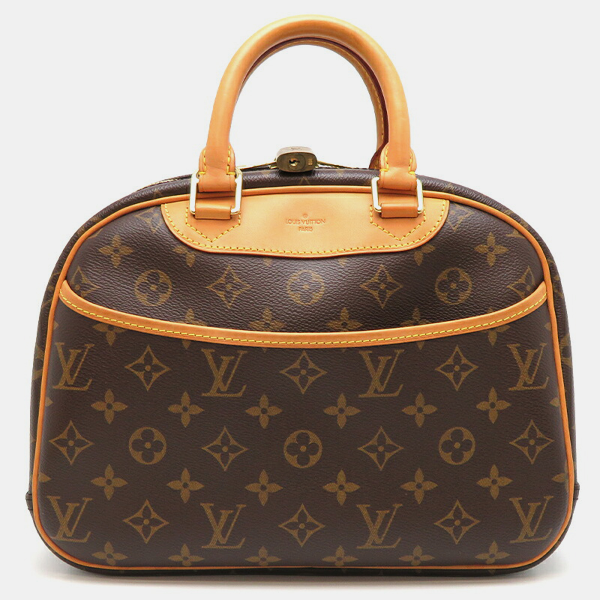Pre-owned Louis Vuitton Brown Canvas Monogram Trouville Handbag