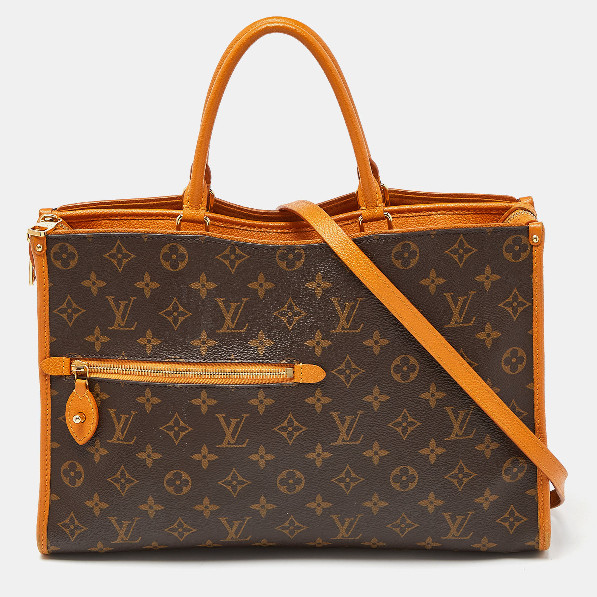 Pre-owned Louis Vuitton Monogram Canvas Popincourt Mm Bag In Brown