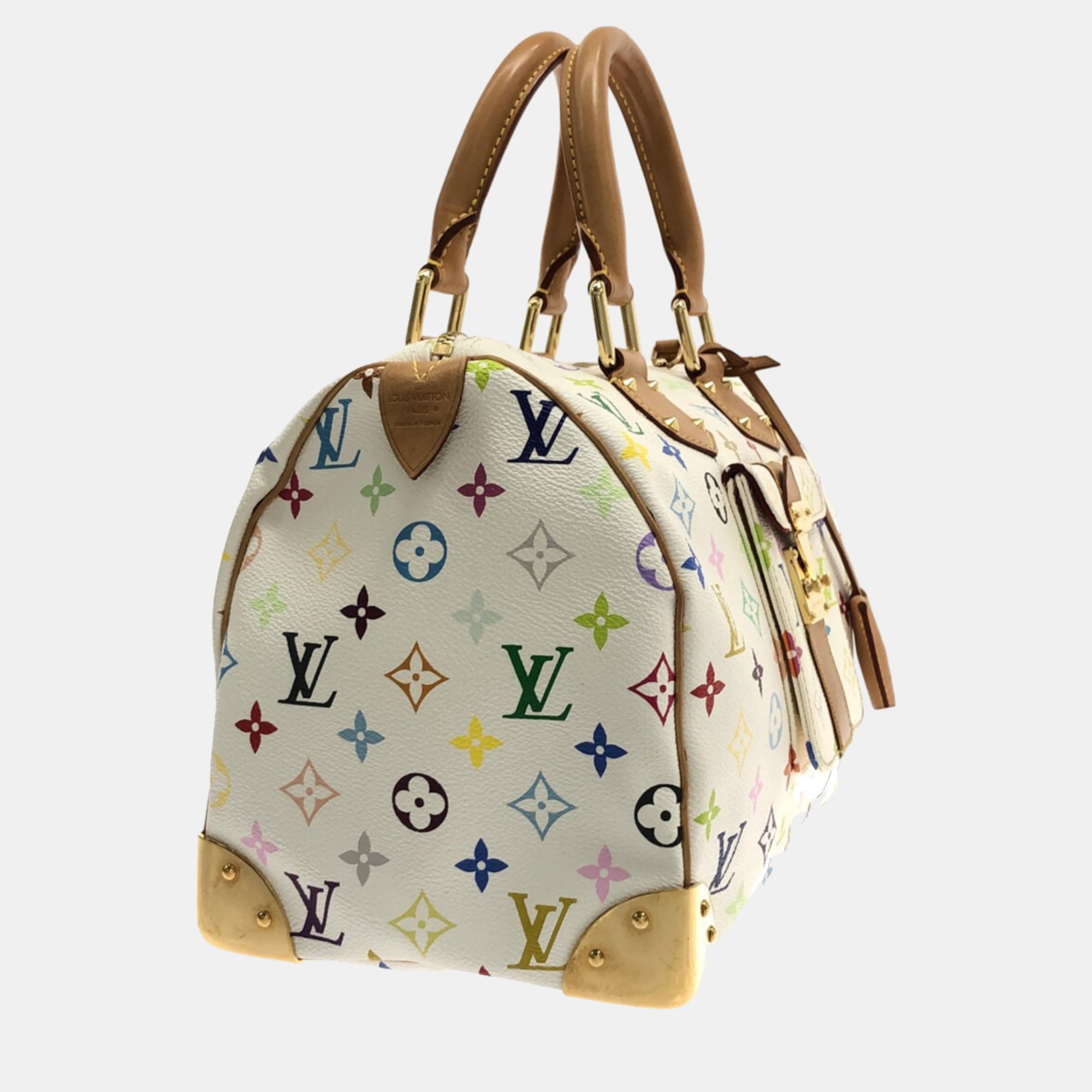 

Louis Vuitton White Monogram Multicolore Speedy 30