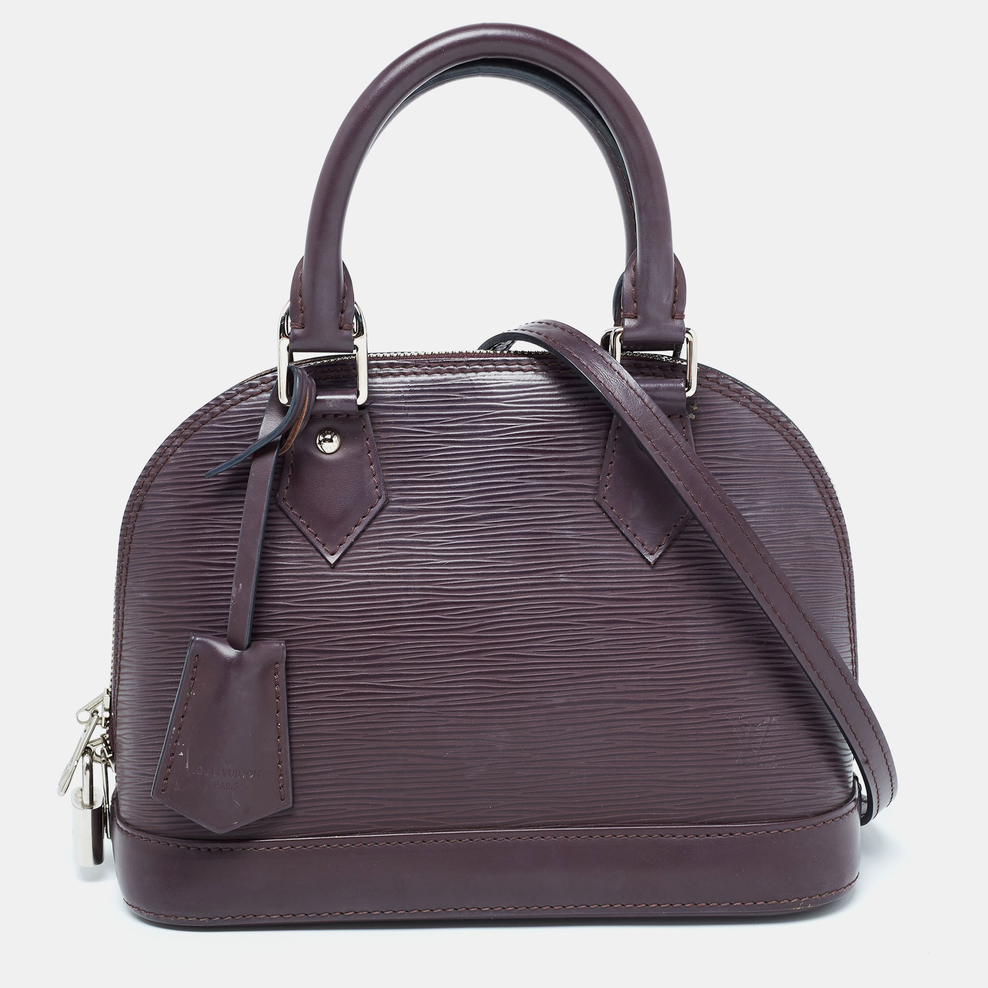 Pre-owned Louis Vuitton Quetsche Epi Leather Alma Bb Bag In Purple