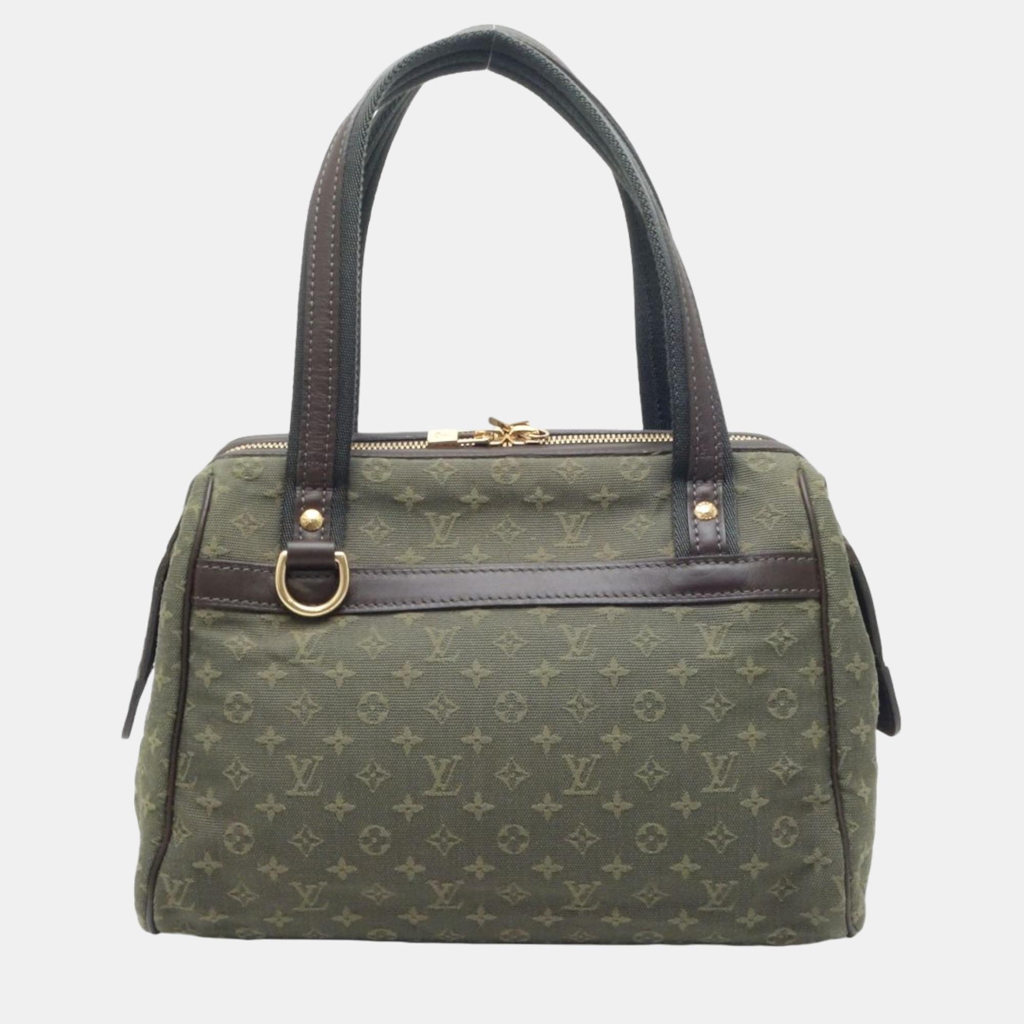 Pre-owned Louis Vuitton Canvas Small Josephine Shoulder Bags In Green