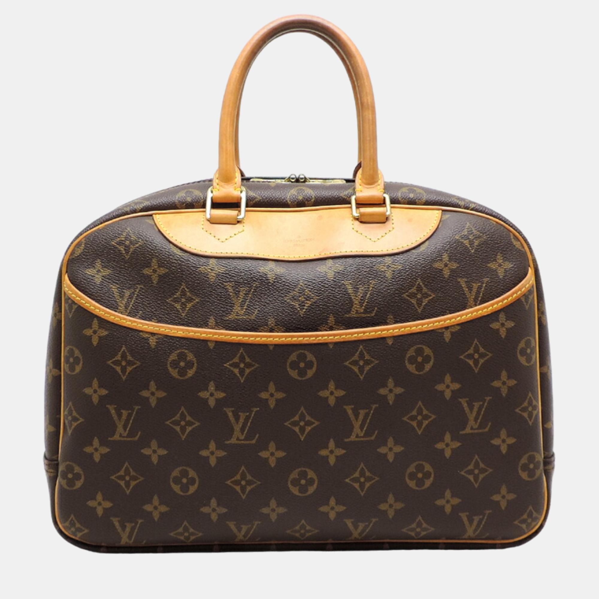 Pre-owned Louis Vuitton Brown Canvas Monogram Deauville Handbag